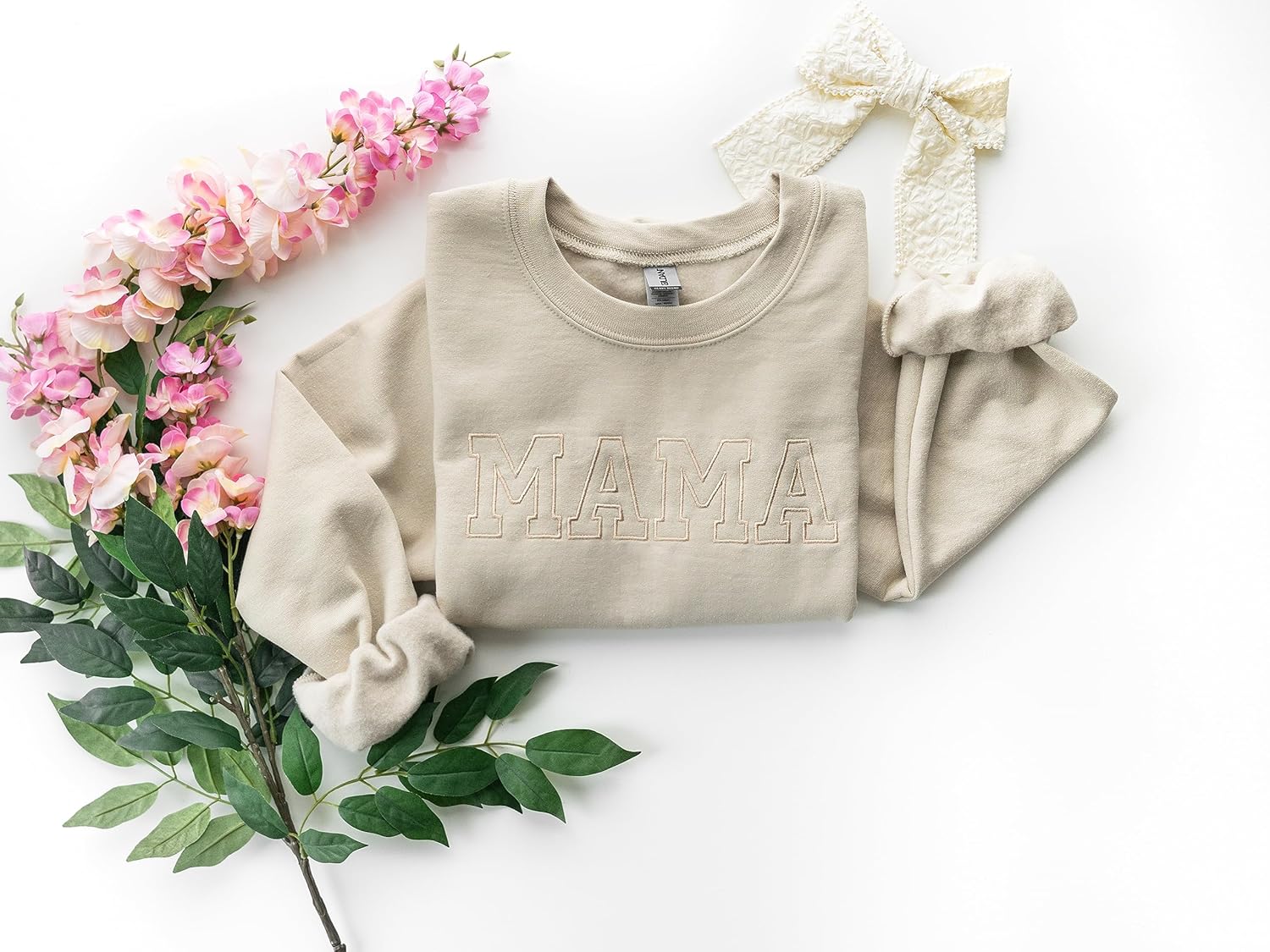 Up2ournecksinfabric – Embroidered – Mama Sweatshirt – Embroidery Mom Sweatshirt – Mother’s Day Gift – Custom Mother’s Day Gift – Gift For Wife – Mom