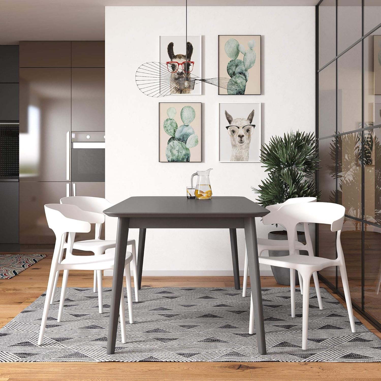 Novogratz Poolside Collection, Felix – Sillas de comedor apilables para interiores y exteriores, paquete de 2, color blanco