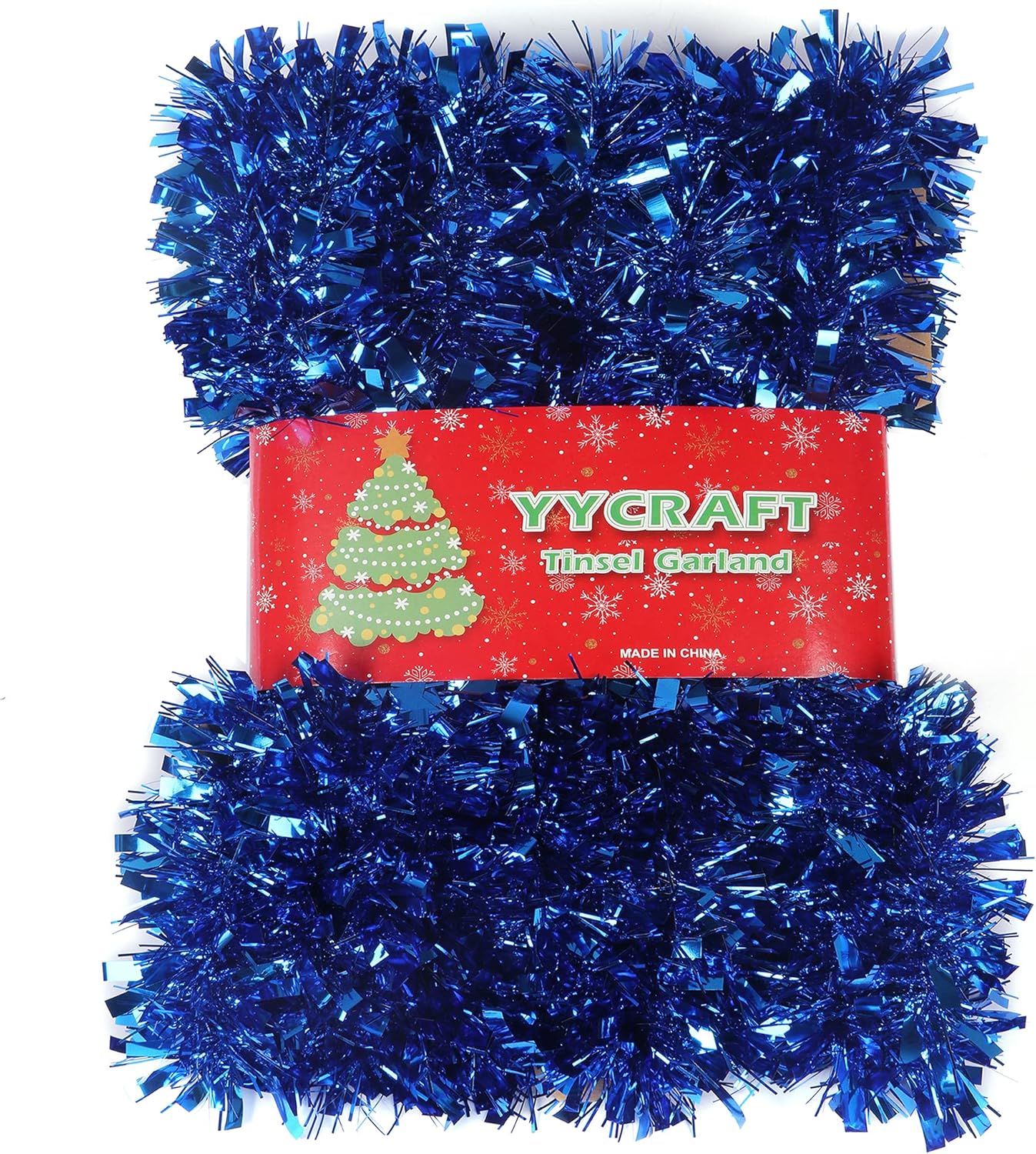 YYCRAFT Guirnalda de oropel metálico real para árbol de Navidad, 3 pulgadas x 10 yardas