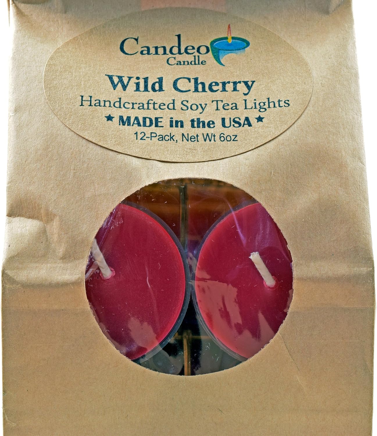Velas perfumadas de cereza silvestre, velas de soja, paquete de 12 unidades, altamente perfumadas, hechas a mano en los Estados Unidos, aroma de