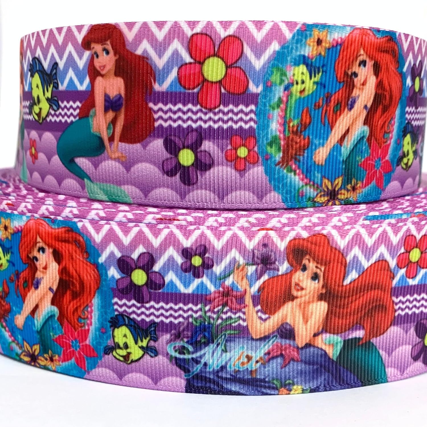 Cinta de grogrén de 3 pulgadas, diseño de sirena, peces para niños, diseño de estrellas del océano