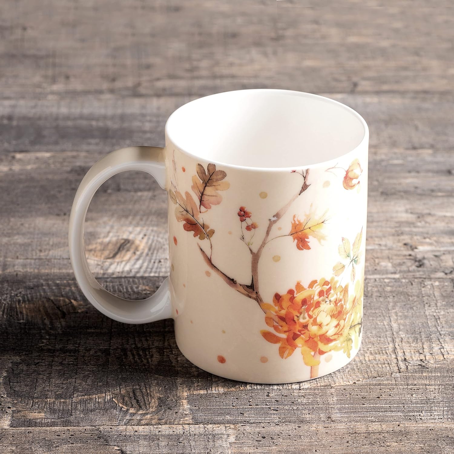Maison d’ Hermine – Taza de café de porcelana fina Kelim con asa para bebidas calientes, café, capuchino, café con leche, cacao, té, perfecta para
