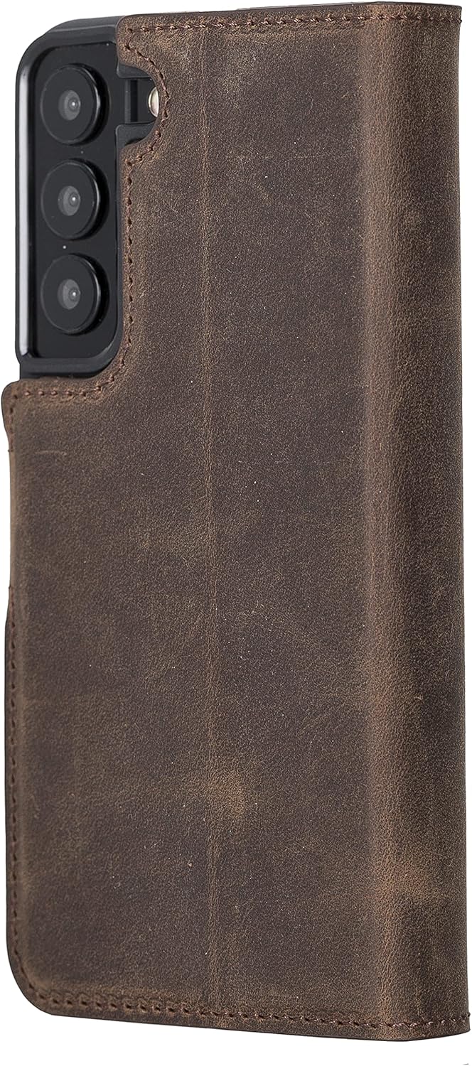Bayelon Funda para Samsung Galaxy S22, cartera de cuero de grano completo, funda desmontable para Samsung S22 con soporte, funda magnética para