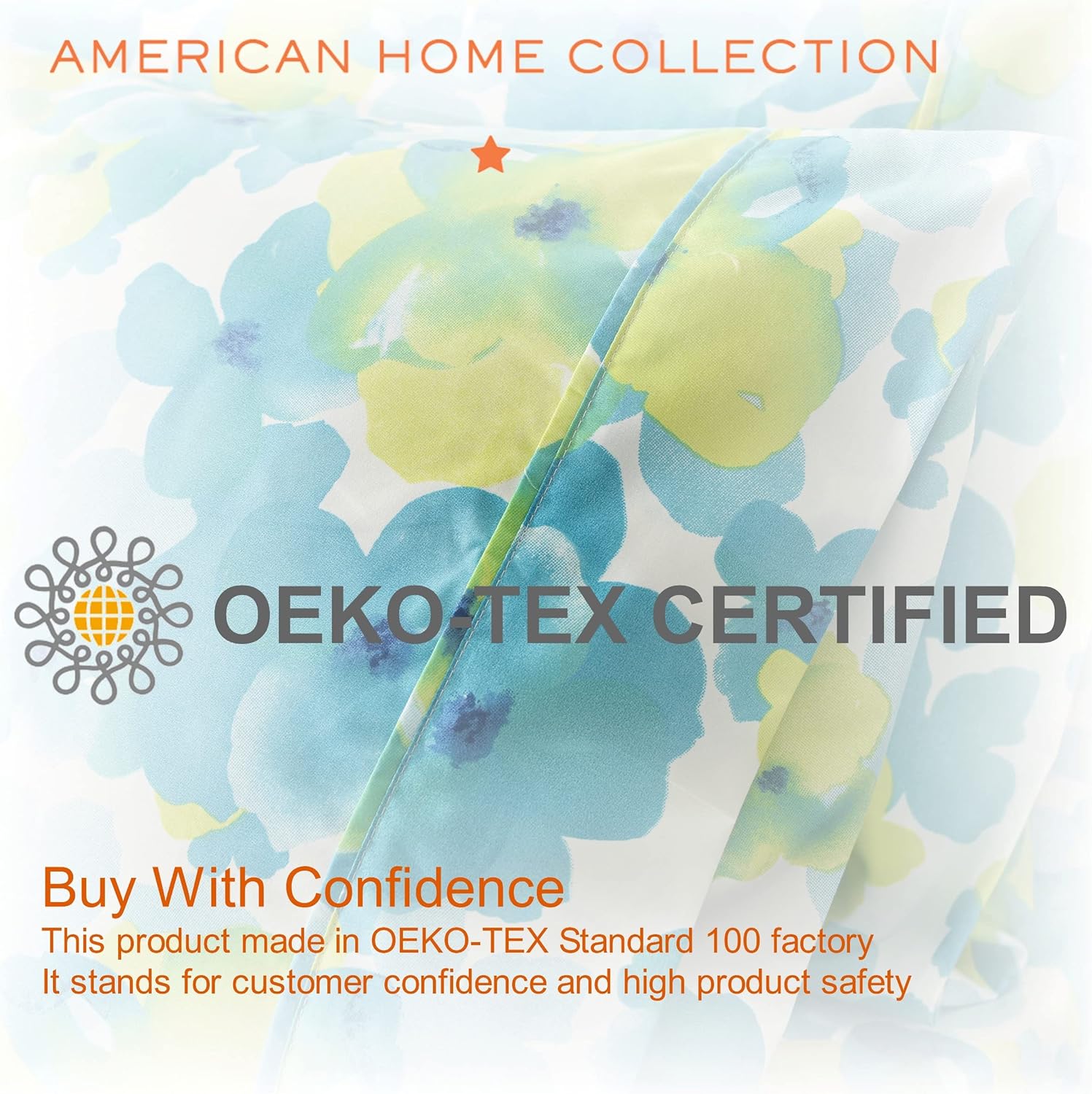 American Home Collection Juego de sábanas y fundas de almohada estampadas de 6 piezas de microfibra cepillada, sin arrugas, 14 pulgadas de