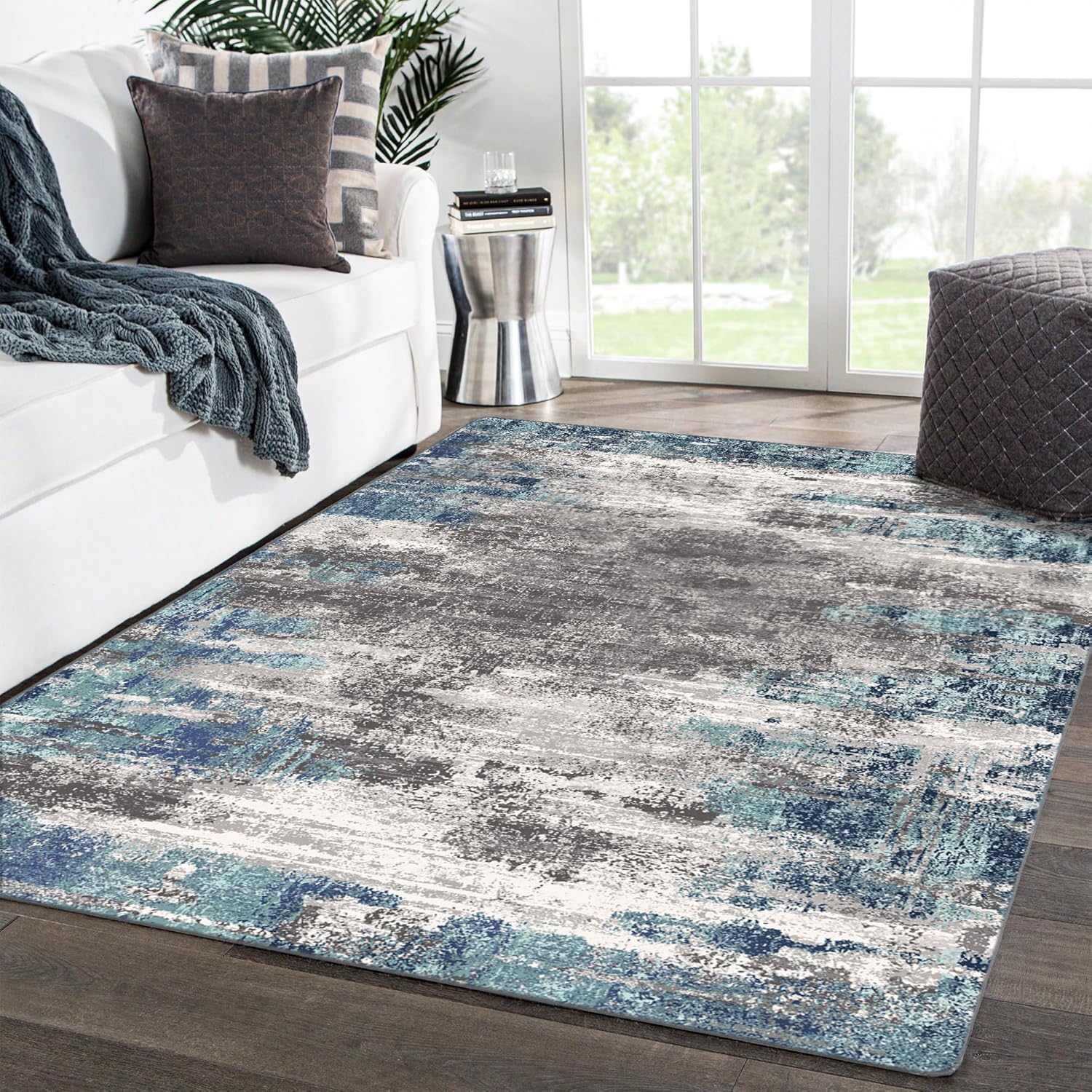 Alfombras de área para dormitorio, sala de estar, lavables a máquina, suaves, grandes, modernas, abstractas, para comedor, alfombra antideslizante