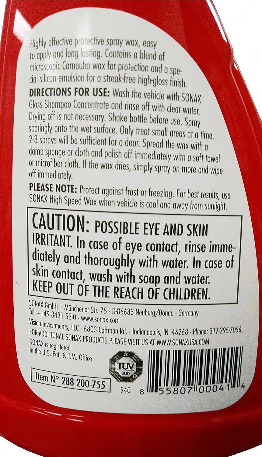 Productos para el auto Sonax, Rojo