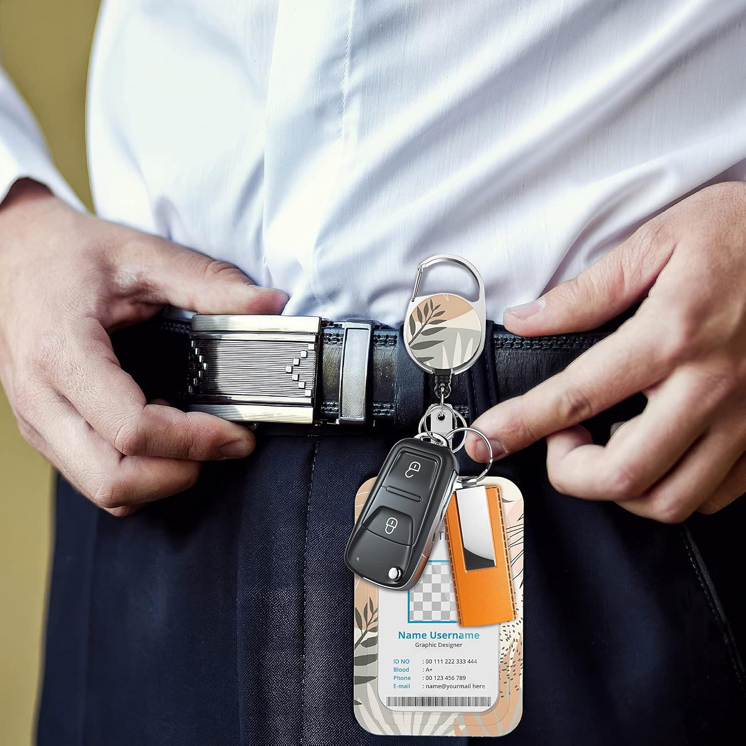 Soporte para tarjetas y clip retráctil resistente, soporte para tarjeta de identificación con carrete retráctil para profesores, enfermeras,