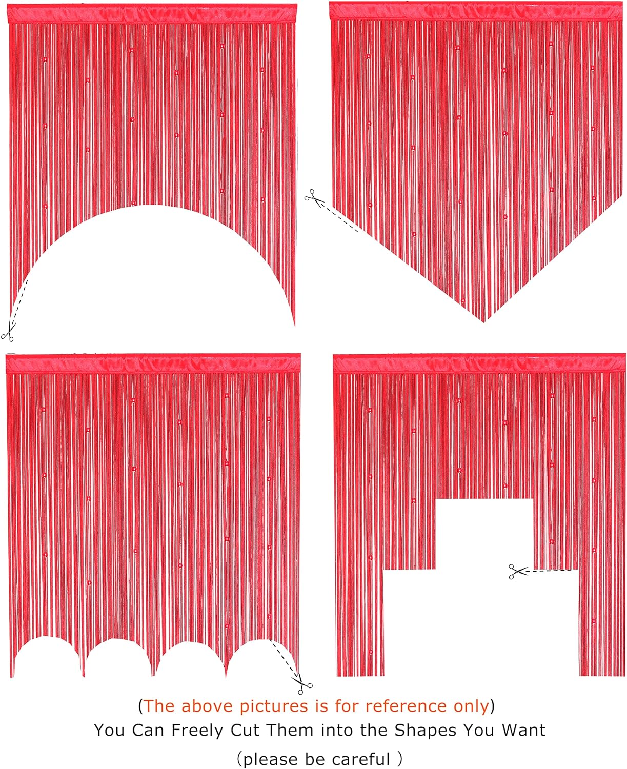 YaoYue Cortina de cuentas para puerta, con borlas, cuentas para colgar con flecos, hippie y divisor de habitación, ventana, pasillo, entrada,