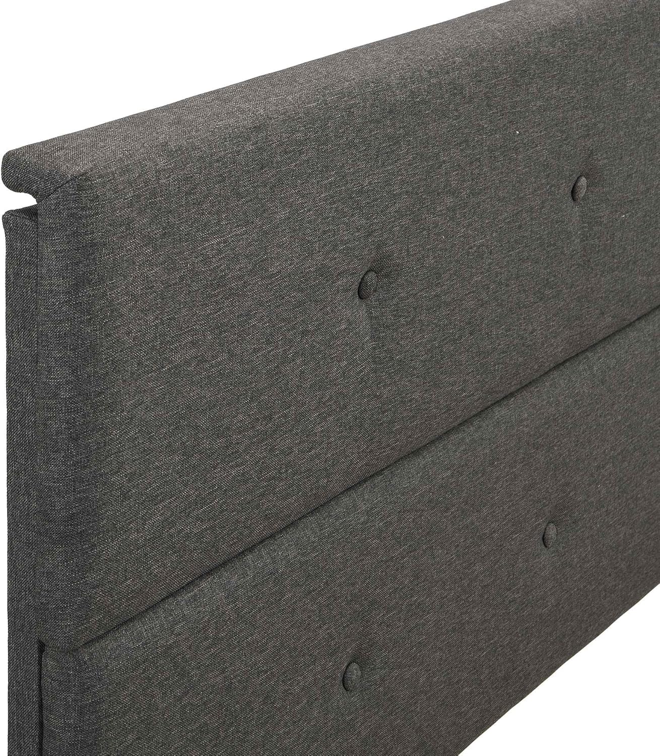 Cama tapizada de plataforma tamaño Queen con almacenamiento en la parte inferior, marco de cama de madera con cabecera copetuda, perfecta para
