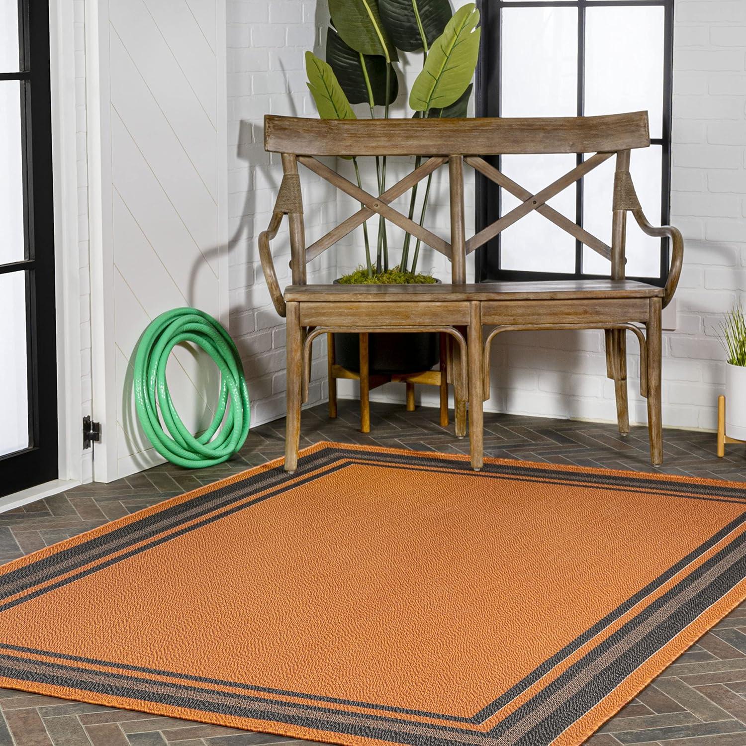 JONATHAN Y SMB201A-3 James – Alfombra de transición moderna a rayas para interiores y exteriores, estilo casa de campo, alto tráfico, cocina, sala