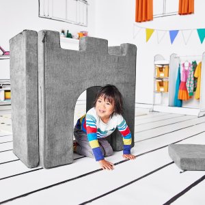 Castillo de juegos para niños y niños pequeños, juego de complementos de sofá para sala de juegos, diseño modular duradero, gris montaña Castillo de juegos para niños y niños pequeños, juego de complementos de sofá para sala de juegos, diseño modular duradero, gris montaña