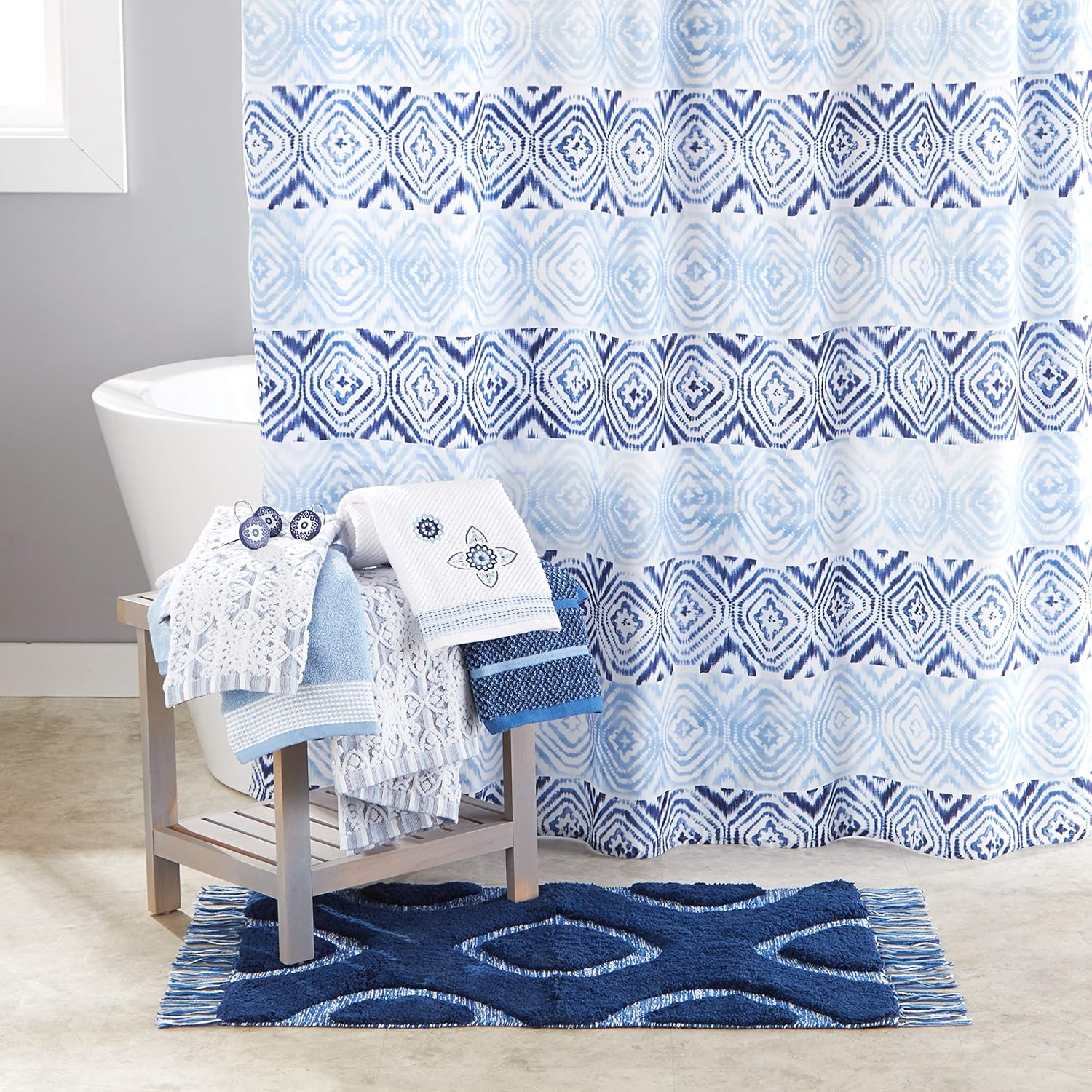 SKL Home by Saturday Knight Ltd. – Toalla de baño Kali, humo 50.00 x 27.00 pulgadas