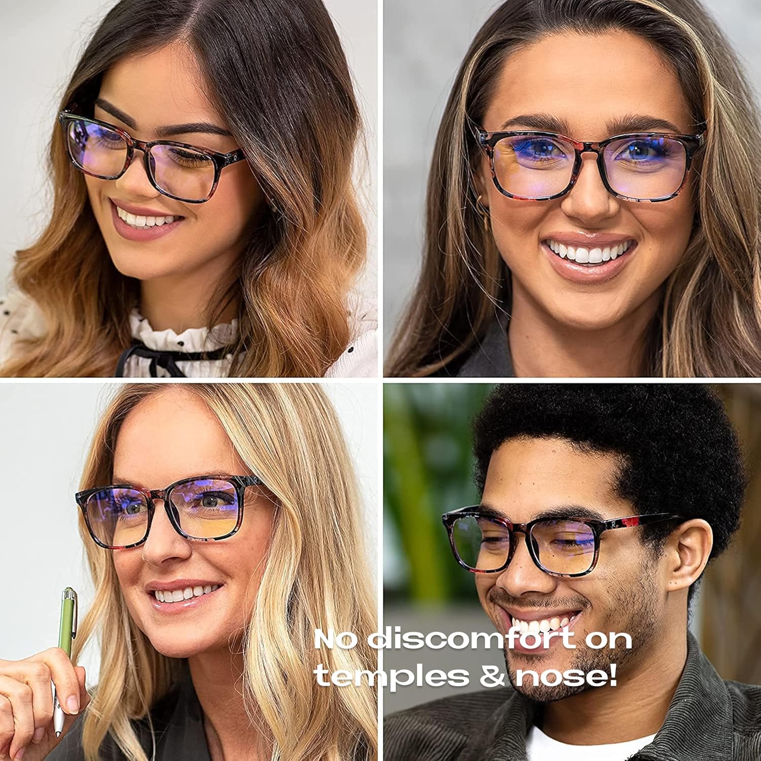 Readerest Lentes de lectura con bloqueo de luz azul (azul claro, aumento de 1.75), anteojos para computadora con lente reflectante fina,