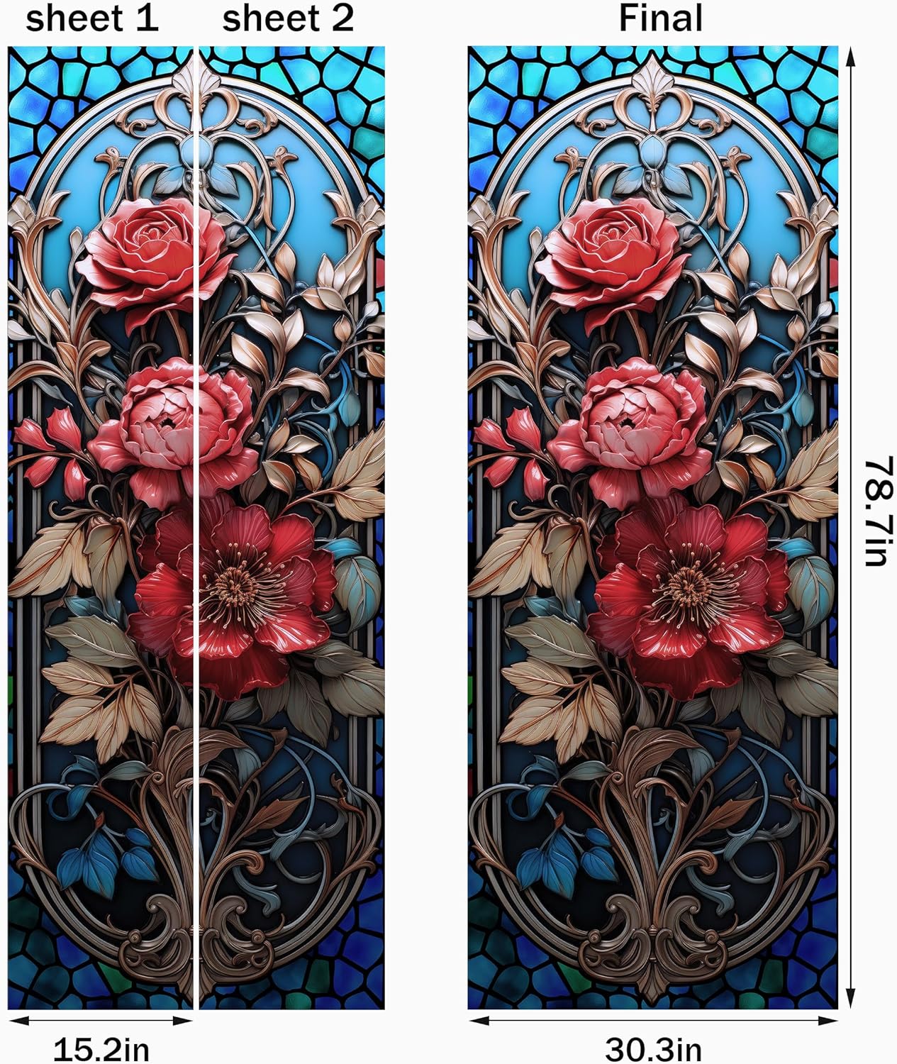 FLFK Calcomanía mural para puerta, adhesivo para puerta, autoadhesivo, extraíble, hermoso papel tapiz para decoración del hogar, 30.3 pulgadas de