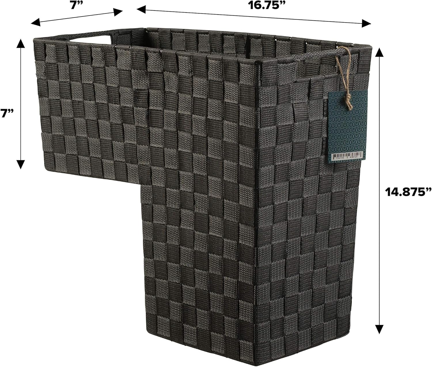 Cesta de escalera con asas para alfombras y escaleras de madera Nylon tejido (gris oscuro) – HomeModele