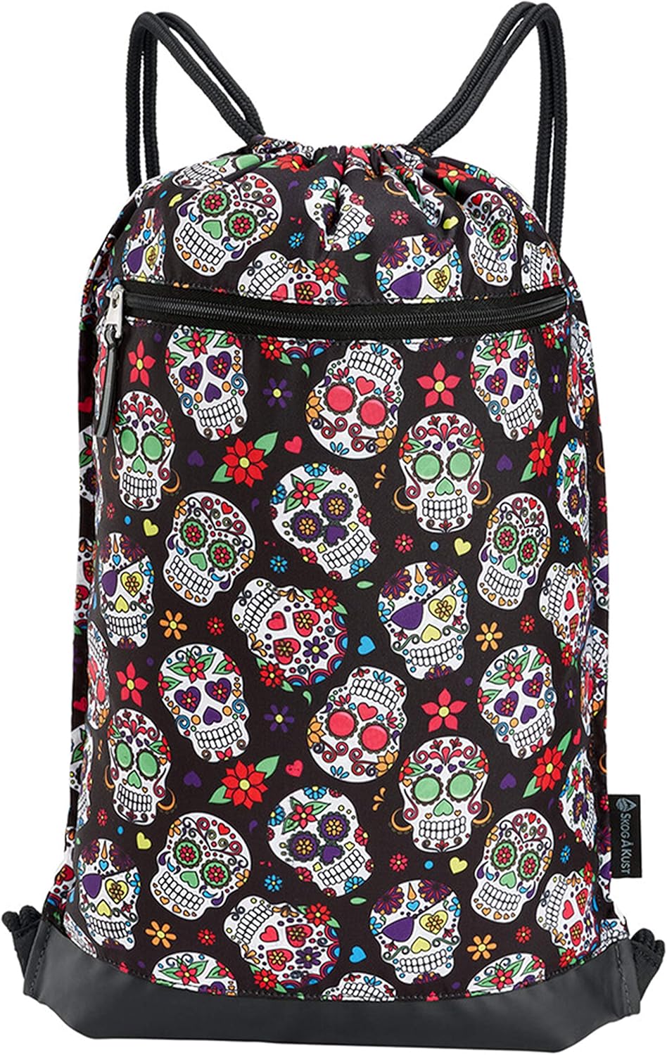Skog Å Kust GymSak – Bolsa de cincha con cordón 2 en 1 con bolsa seca impermeable extraíble, Sugar Skulls, Viajar