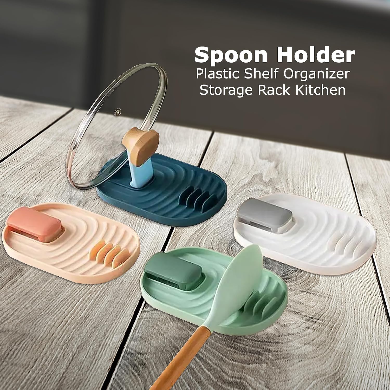 El soporte para cuchara para encimera de cocina mantiene los utensilios de cocina y la tapa al alcance de la mano mientras prepara tus comidas.