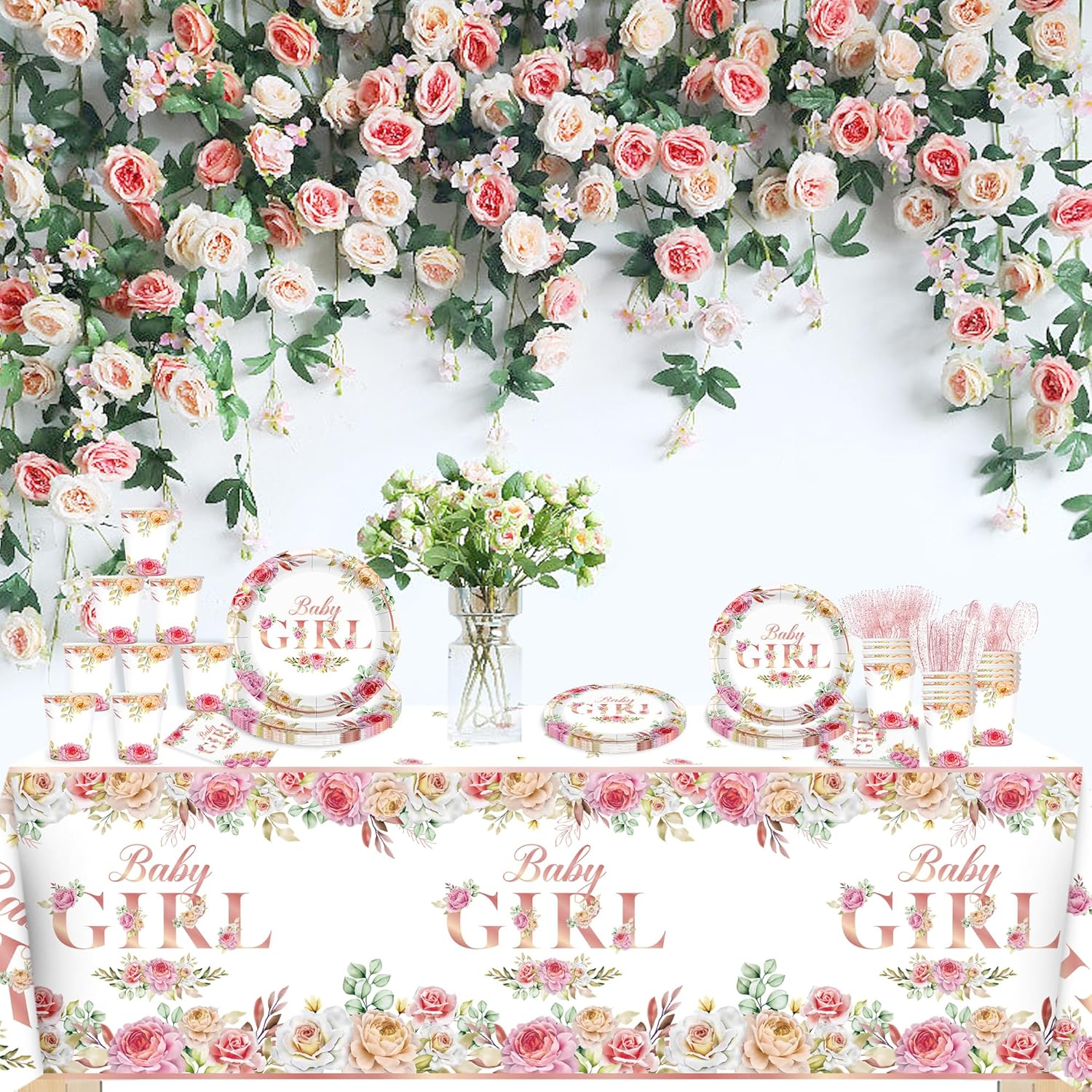 Paquete de 3 manteles para baby shower, fundas de mesa para bebé, decoración de fiesta de 54 x 108 pulgadas, manteles rectangulares de plástico