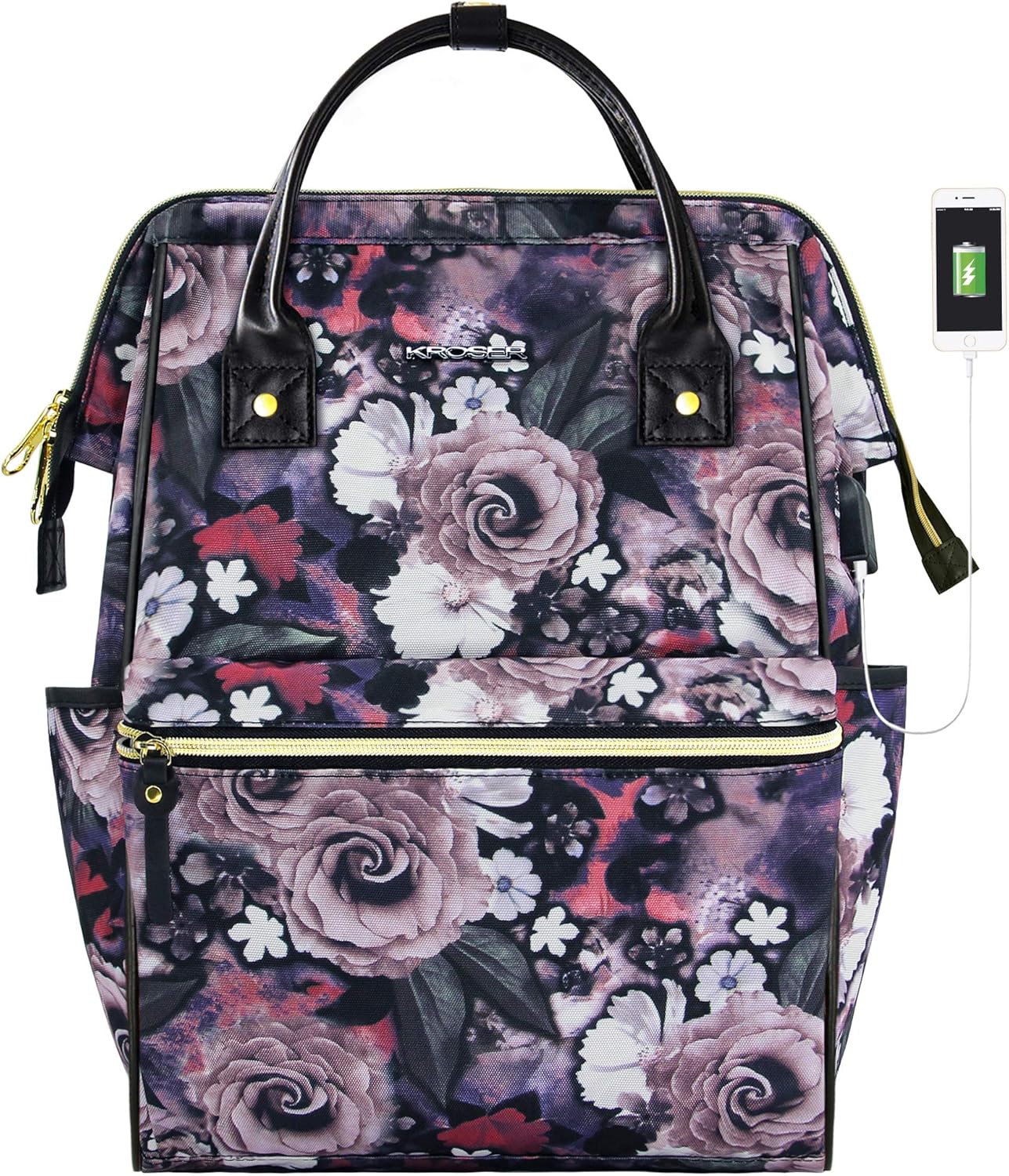 KROSER Mochila para computadora portátil, repelente al agua, para viajes, negocios, universidad, para mujeres, hombres