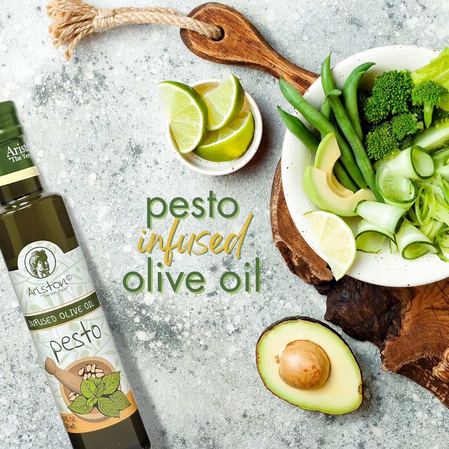 Ariston Specialties – Juego de aceite de oliva infundido con (1) aceite de oliva con infusión de ajo de 8.45 onzas, (1) aceite de oliva con sabor a