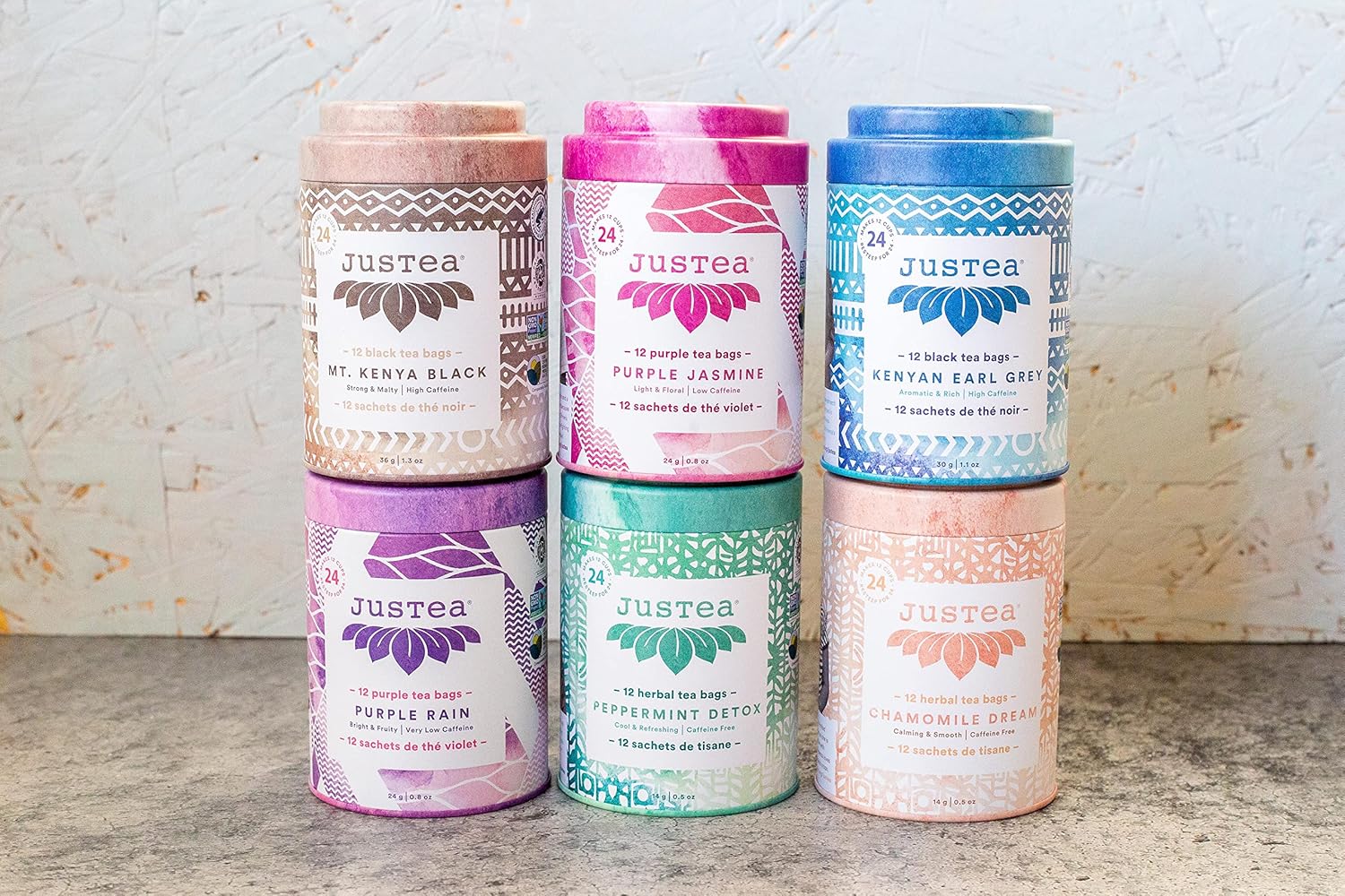JusTea Chamomile Dream  Bolsas de té compostables con pirámide  Té de hierbas  Más de 12 tazas  Sin cafeína  Galardonadas  Comercio Justo  Sin OMG