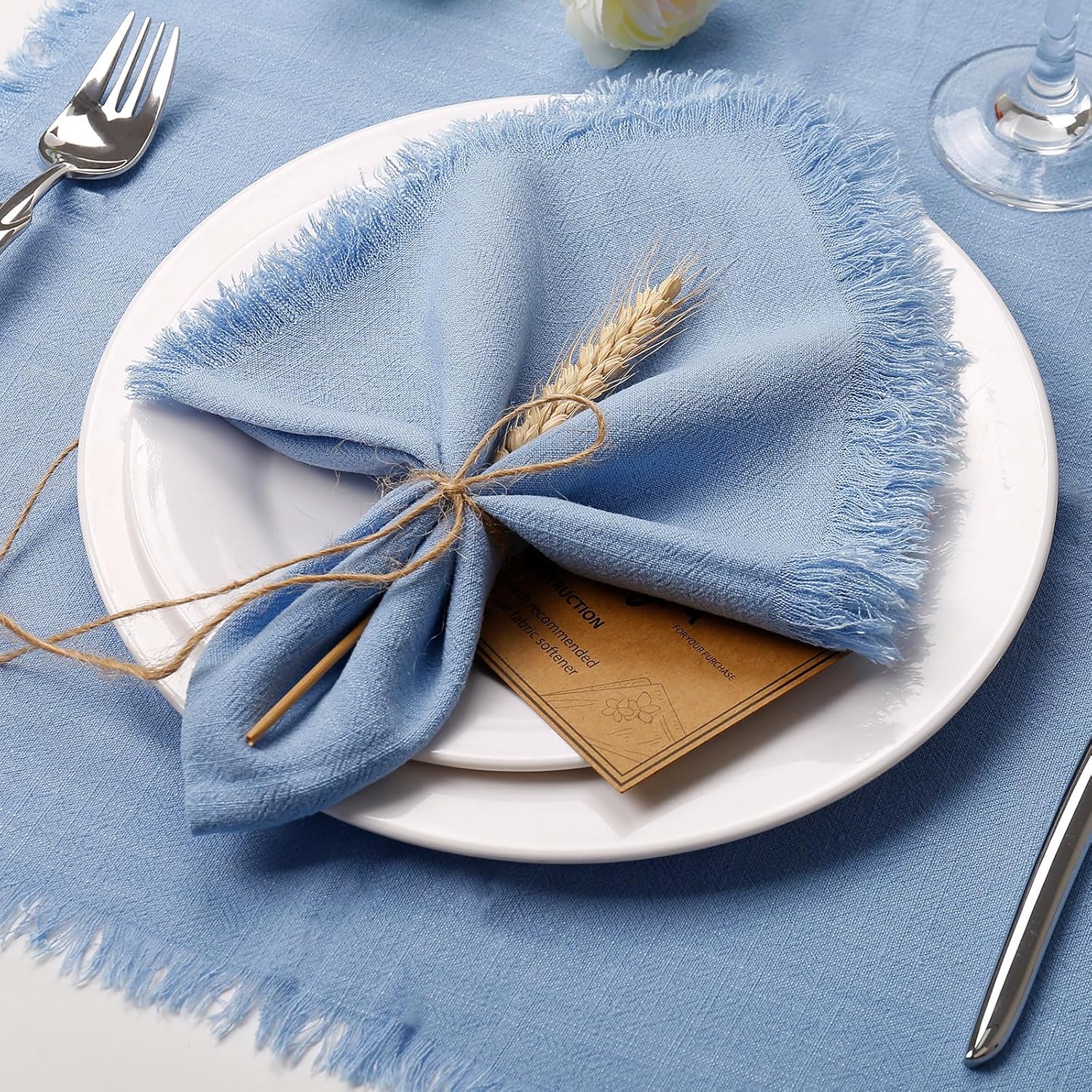 Juego de 8 servilletas de lino elegantes y duraderas para bodas, ocasiones especiales y uso diario, tela suave y absorbente, lavable a máquina y