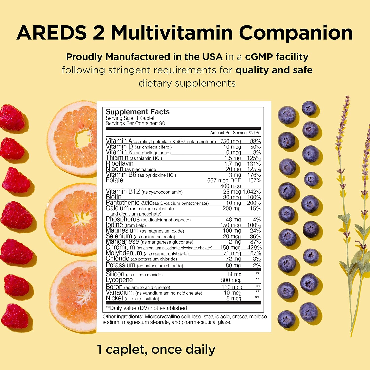Viteyes AREDS 2 Cápsulas y Viteyes Multivitamínico AREDS 2 Companion, dosis diaria única de vitaminas oculares, suministro para 3 meses