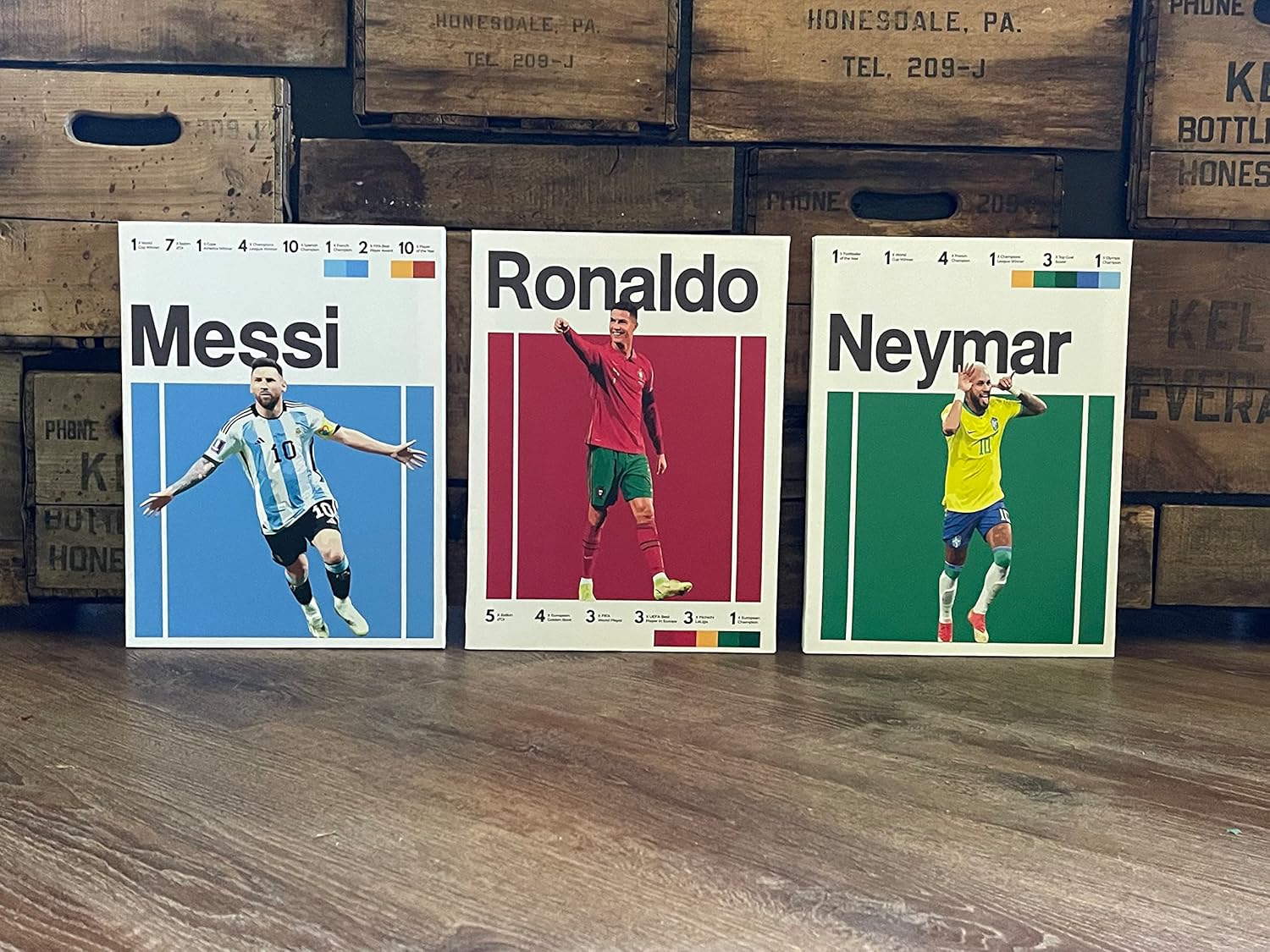 Messi, Ronaldo, Mbappé, Neymar  FRAMED CANVAS  Soccer Superstars, Wall Decor, World Cup Art, Favorite Soccer Players, Futbol, Office, Gameroom,
