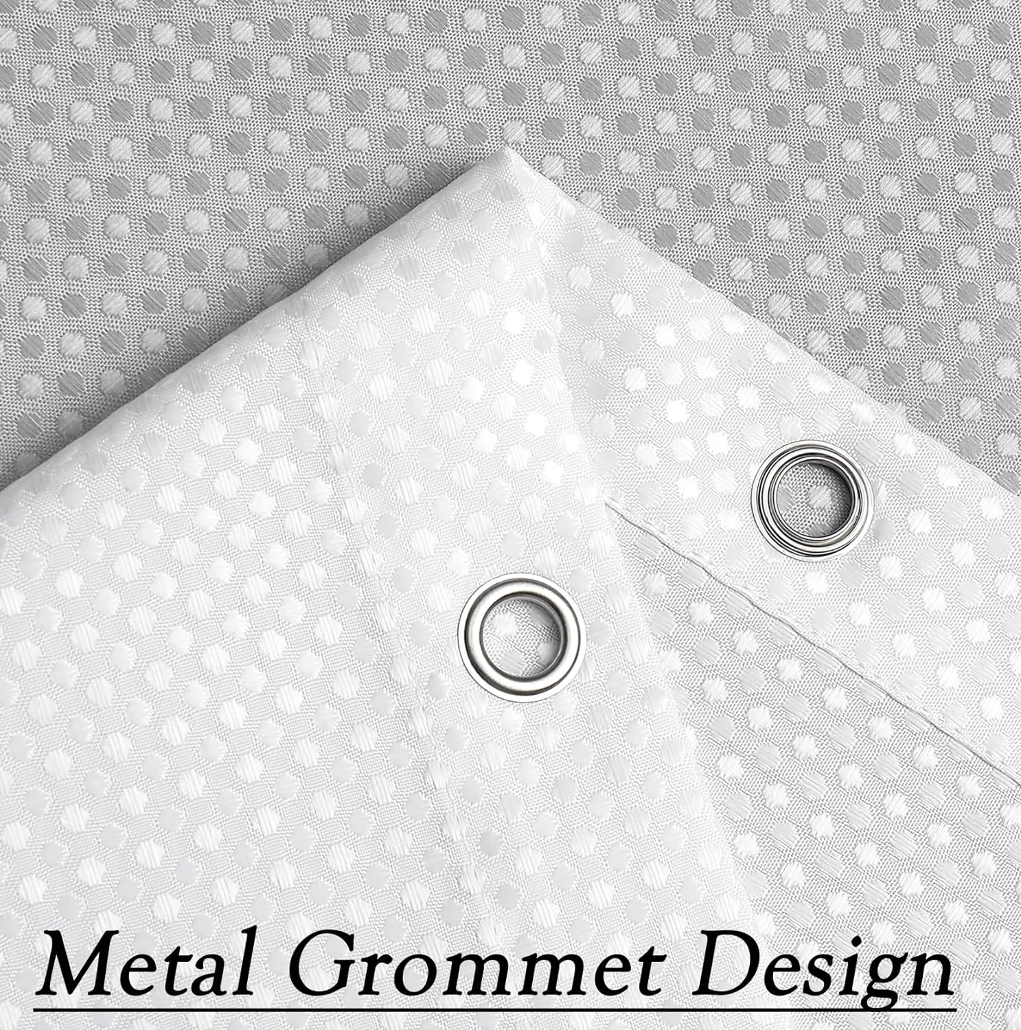 WEST LAKE Cortina de ducha gris con tejido gofre, resistente al agua, para hotel, spa, baño, cortina de ducha decorativa con ojales, sin gancho,
