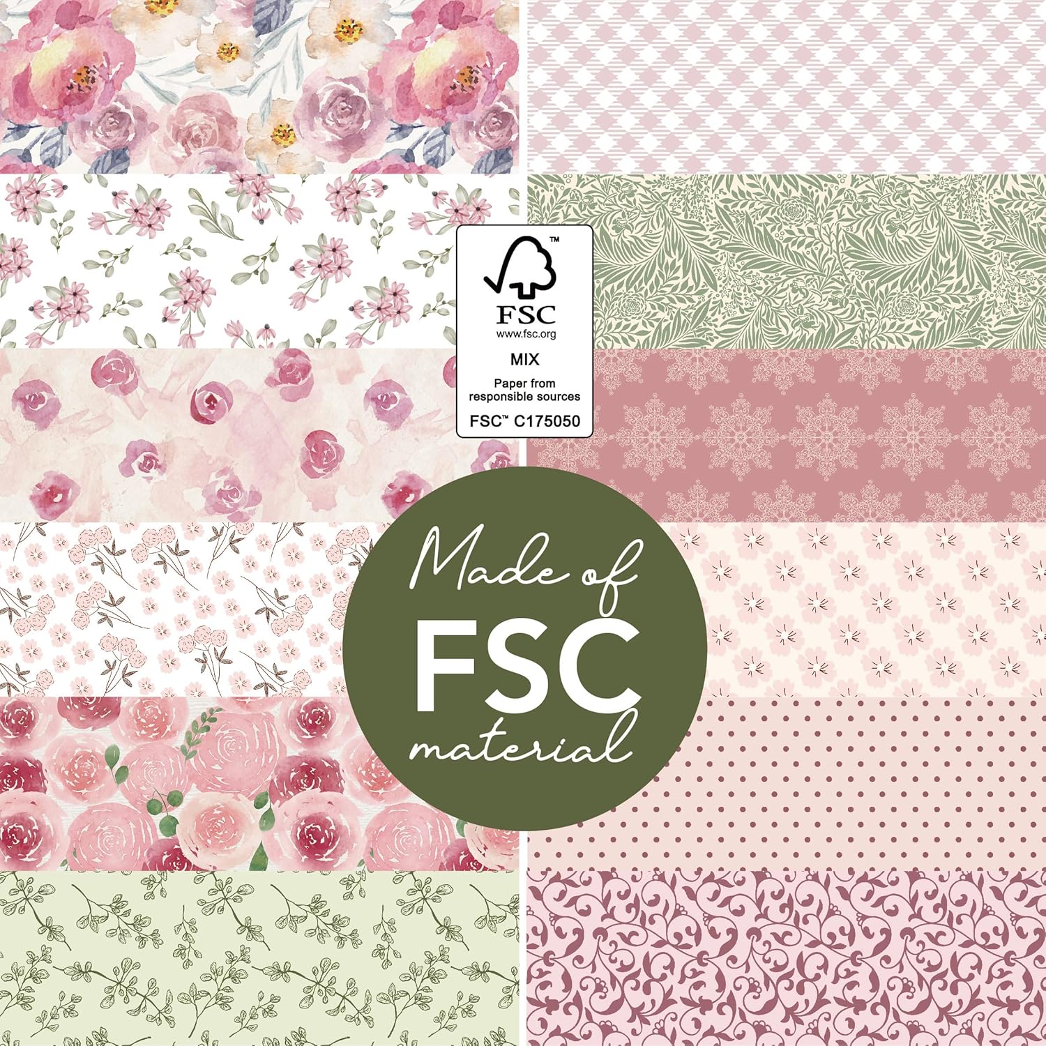 Spring Vintage – Paquete de bloc de papel de doble cara de 12 x 12 pulgadas, 36 hojas, para hacer tarjetas, planificador, decopage, suministros