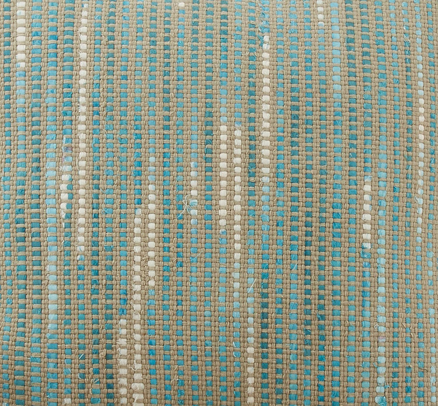 SARO LIFESTYLE Norma Collection – Almohada tejida a rayas con relleno de plumón, 16 x 24 pulgadas, color azul