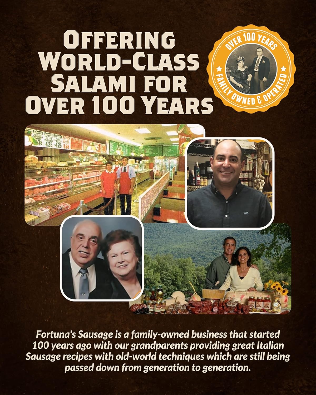 Fortuna’s Calabrese Spianata Salame – Salame picante, sin gluten, sin nitratos y 100% natural, fabricado en EE. UU., Salame curado en seco de 16