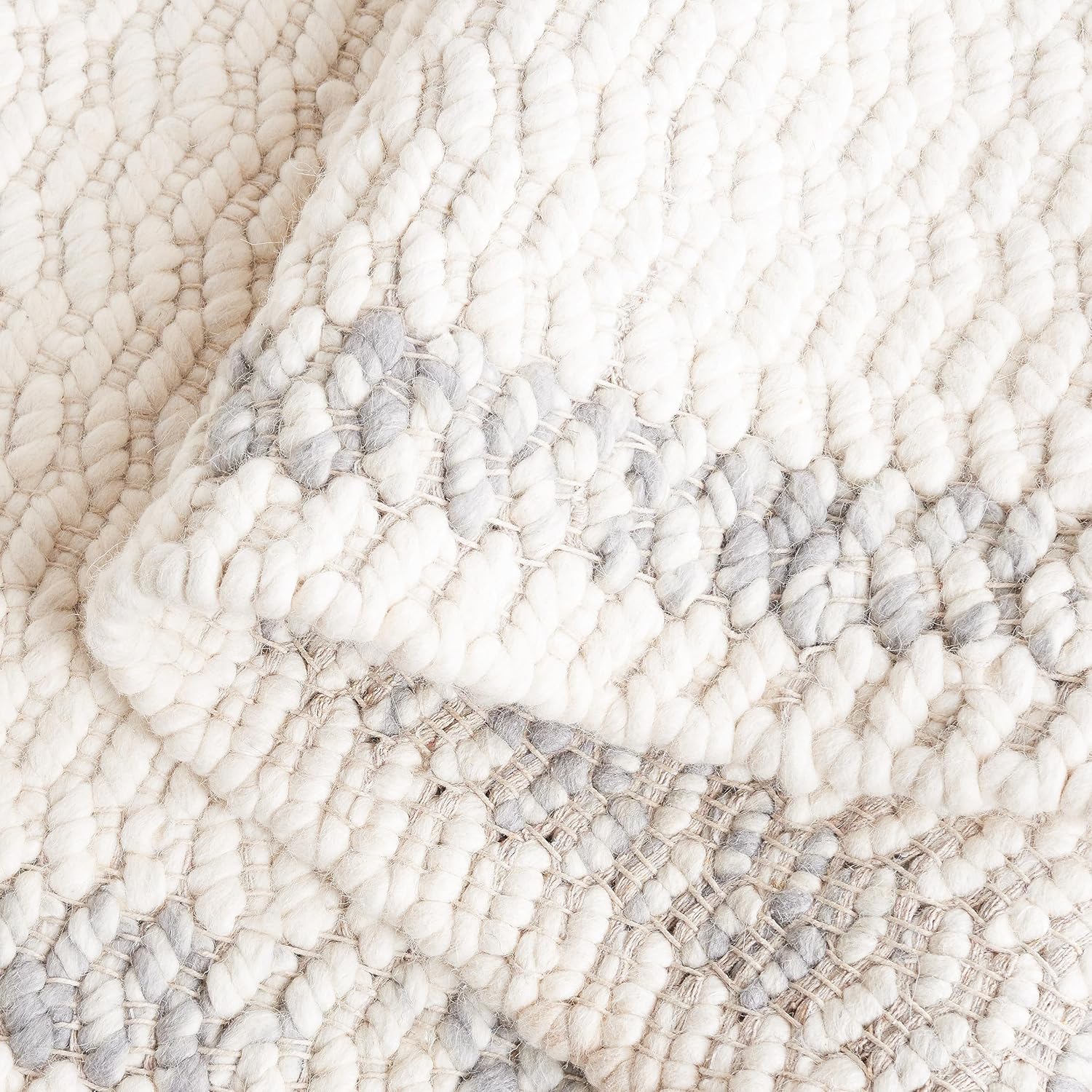Safavieh Natura Collection – Alfombra de área de 6 x 9 pies, marfil y gris, lana texturizada hecha a mano, ideal para sala de estar, dormitorio,