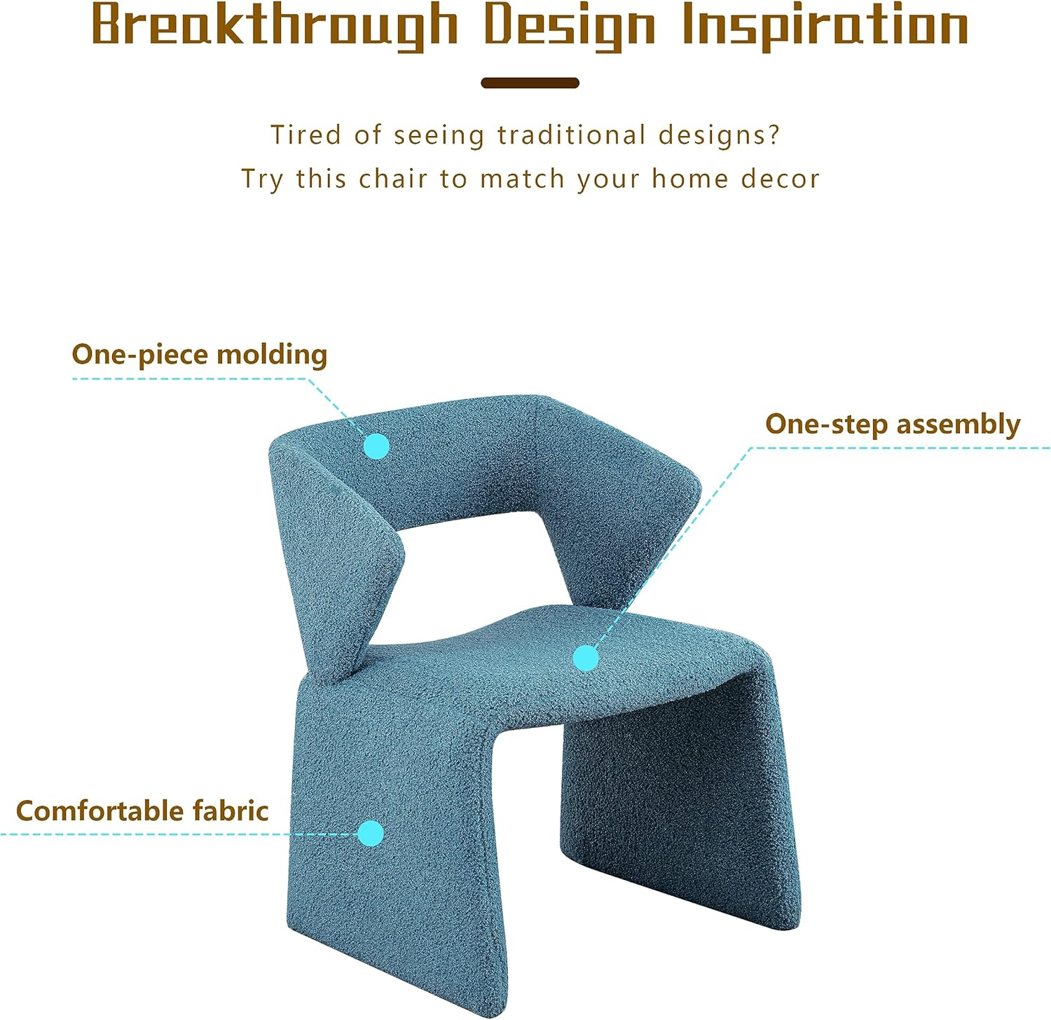 Modern Boucle – Silla decorativa de sherpa, silla armada de tela de cordero, cómoda silla individual copetuda para lectura, dormitorio, oficina y