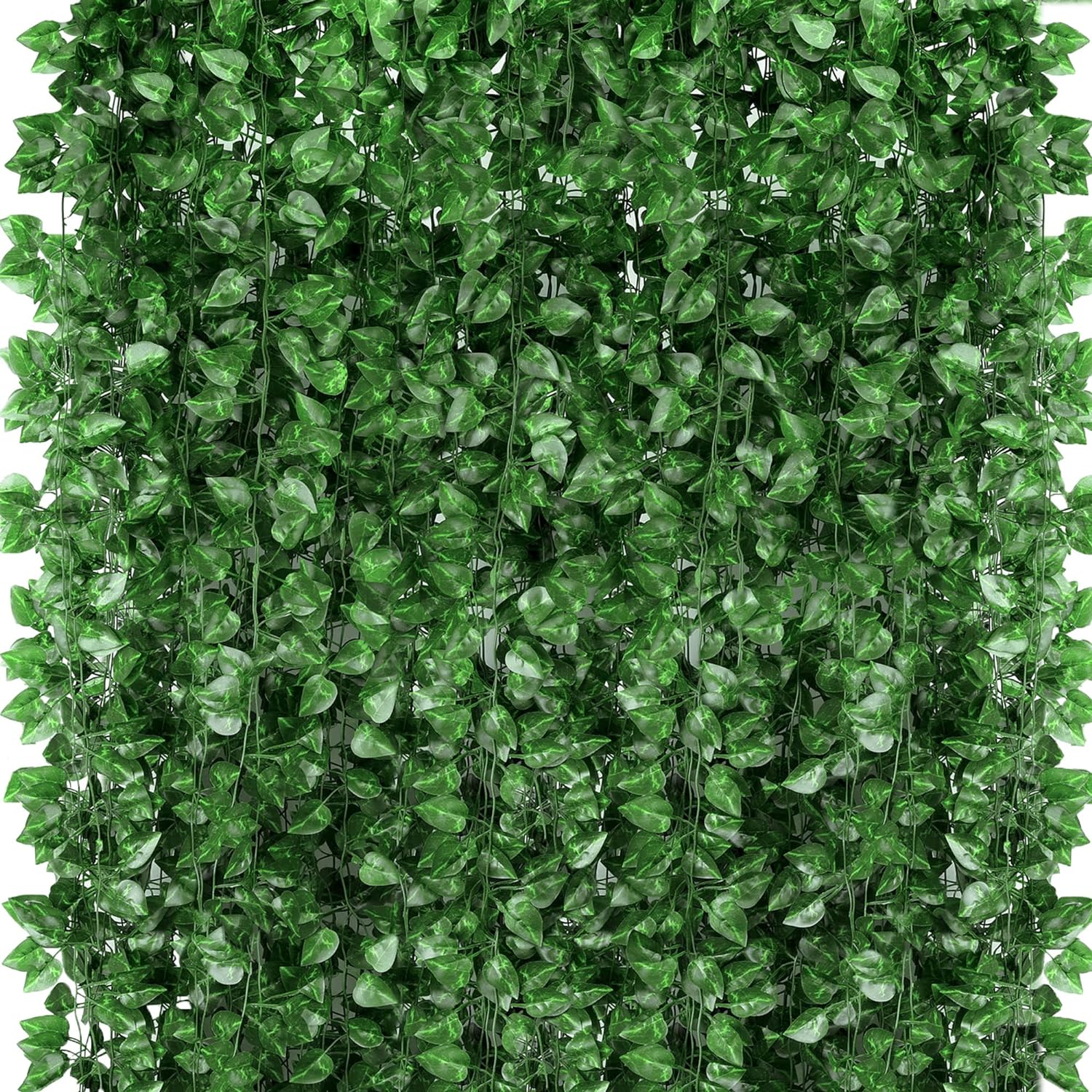 ZYIGYI Paquete de 48 guirnaldas colgantes de vegetación falsa de 360 pies, plantas de hojas de hiedra, hojas de vid, follaje de flores falsas para