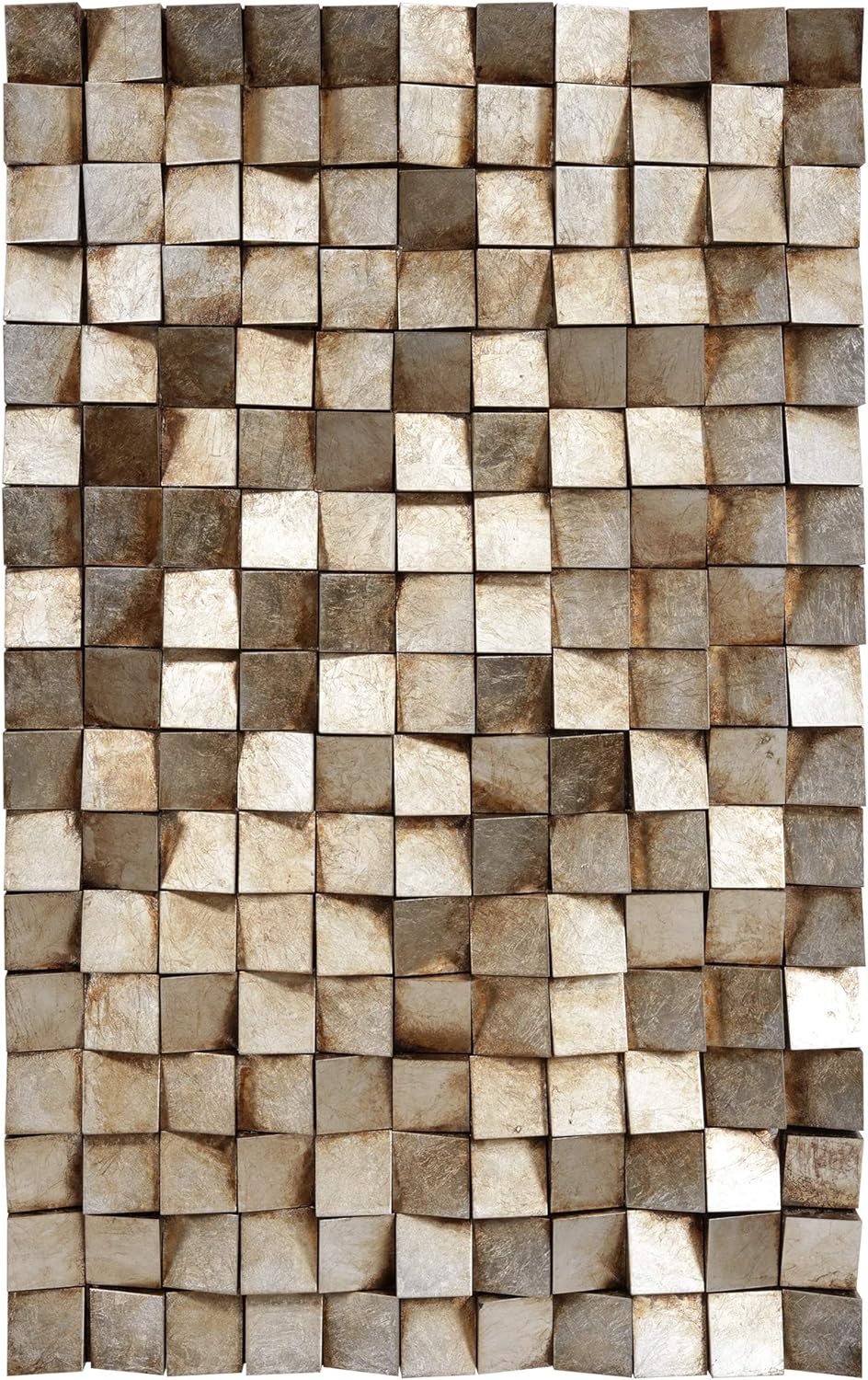 Empire Art Direct Bloques resistentes con hoja de oro 3D arte de pared de madera 3D listo para colgar, 48 x 30 pulgadas, texturizado I