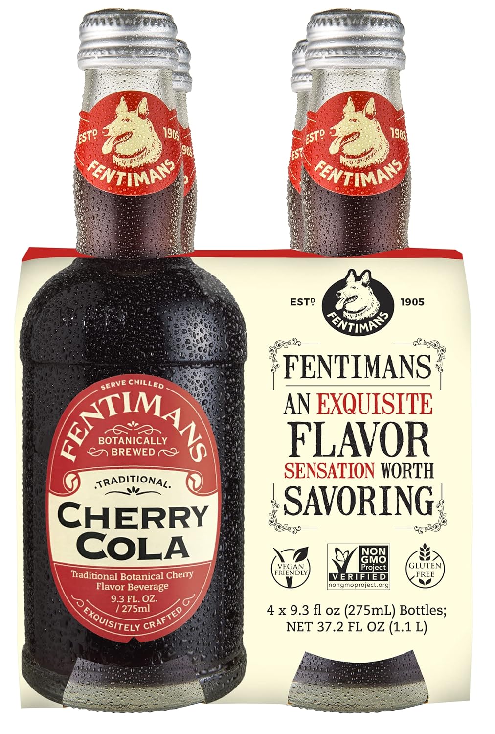 Fentimans Cherry Cola – Refresco de cereza, refresco, refresco artesanal, todos los ingredientes naturales, sin colores ni sabores artificiales, 9.3
