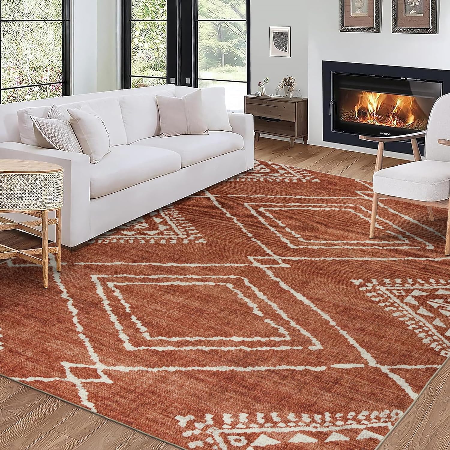 ReaLife – Alfombra lavable a máquina, para sala de estar, dormitorio, baño, cocina, entrada, oficina, antideslizante, de pelo bajo, resistente a las
