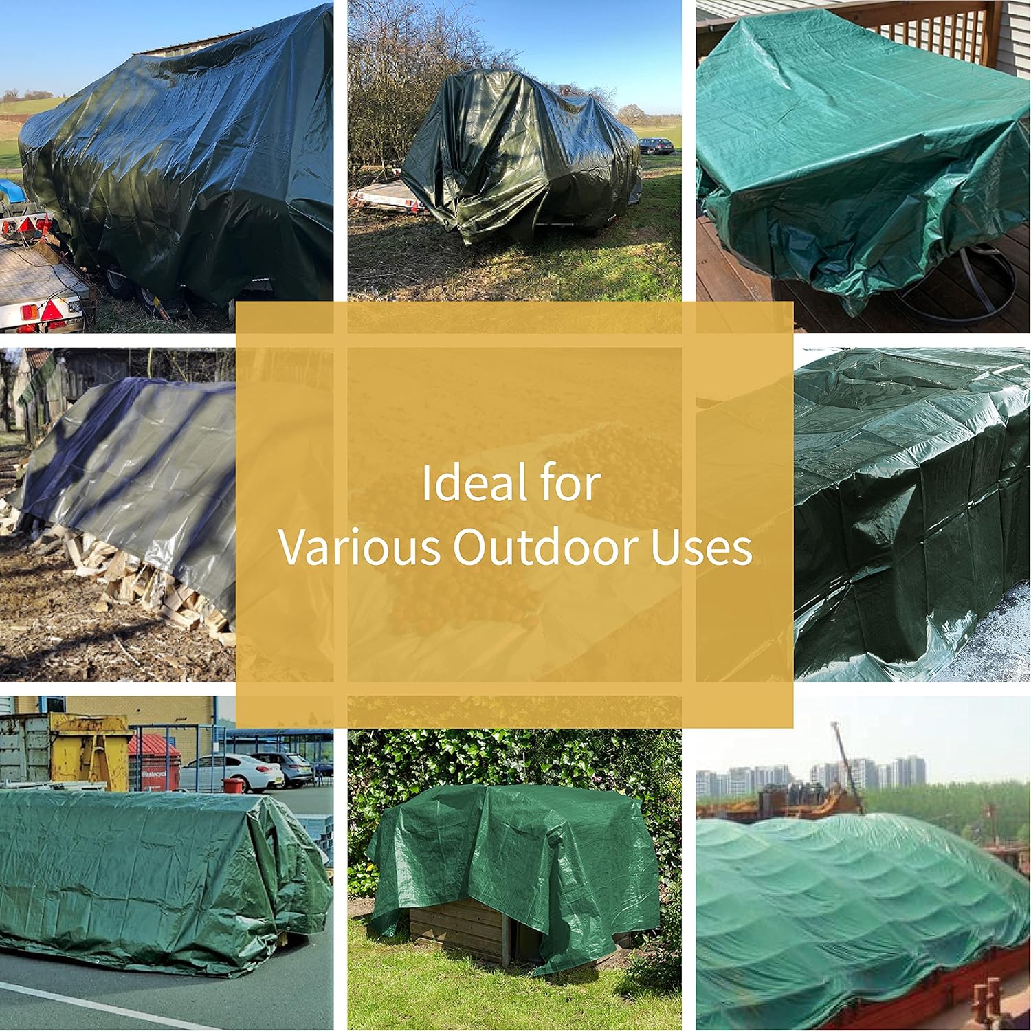 GUARD SHIELD – Lona verde impermeable de 20 x 40 pies, cubierta de lona de polietileno, multiusos, de resistencia media, de 7 mil