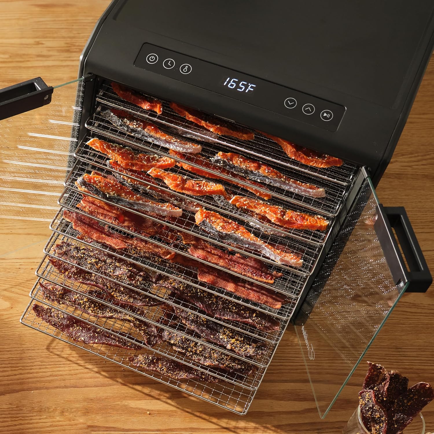 Excalibur Deshidratador eléctrico de alimentos Select Series 10 bandejas con control de temperatura ajustable, incluye bandejas de secado cromadas,