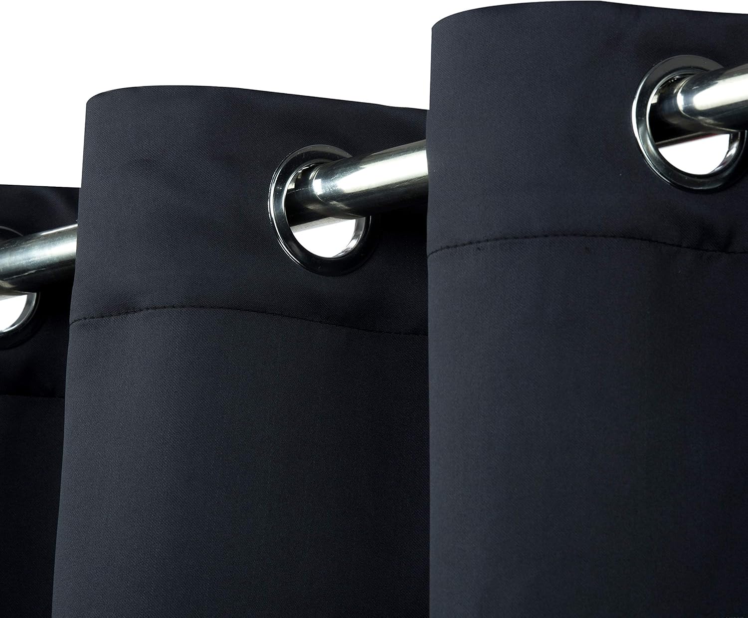 MDS – Paquete de 1 cortina opaca para sala de estar y dormitorio, con aislamiento térmico y ojales, para oscurecer la habitación (negro, 42 x 45
