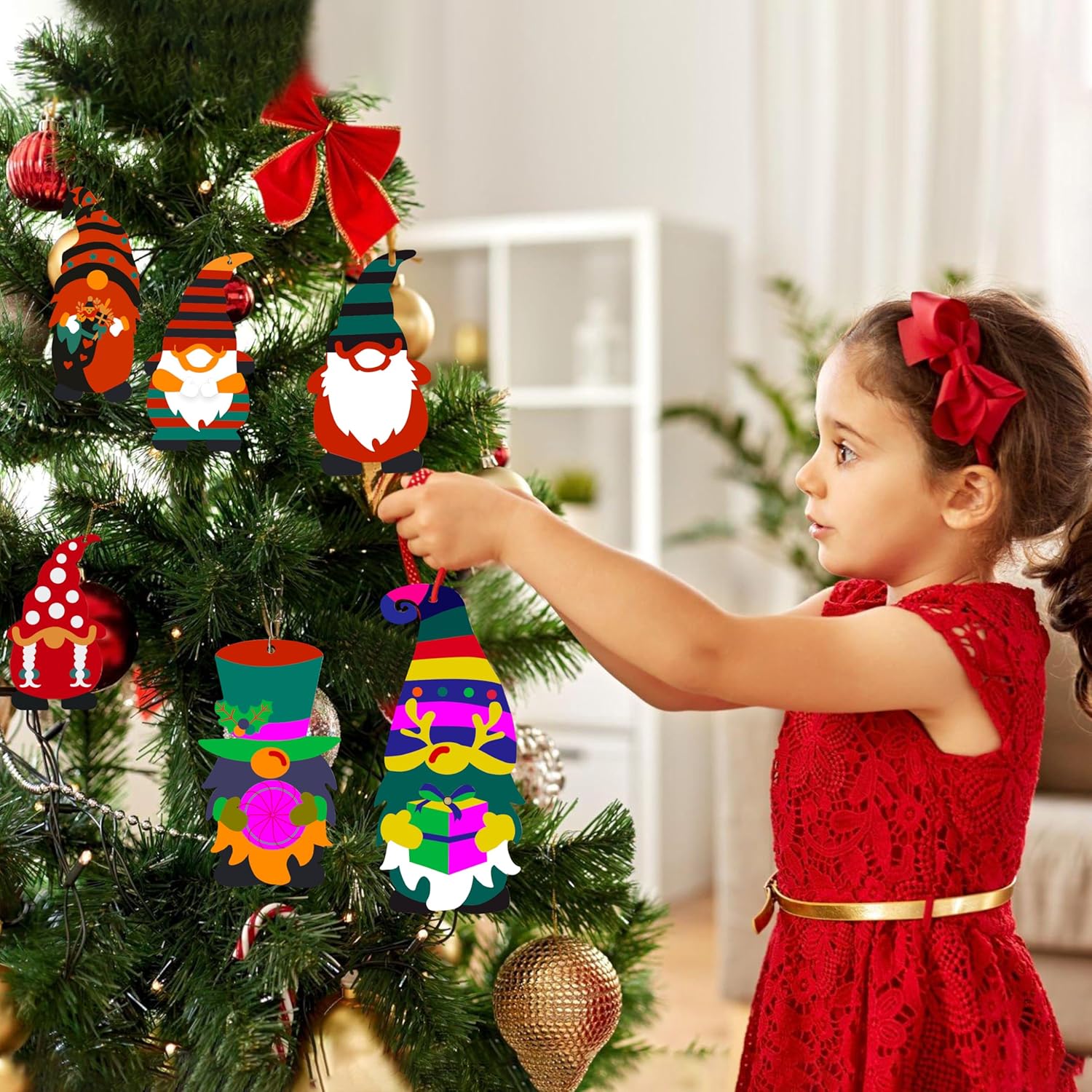 40 piezas de adornos de madera de Navidad, rebanadas de madera sin terminar para pintar con 8 estilos, adornos de madera de Navidad, manualidades,