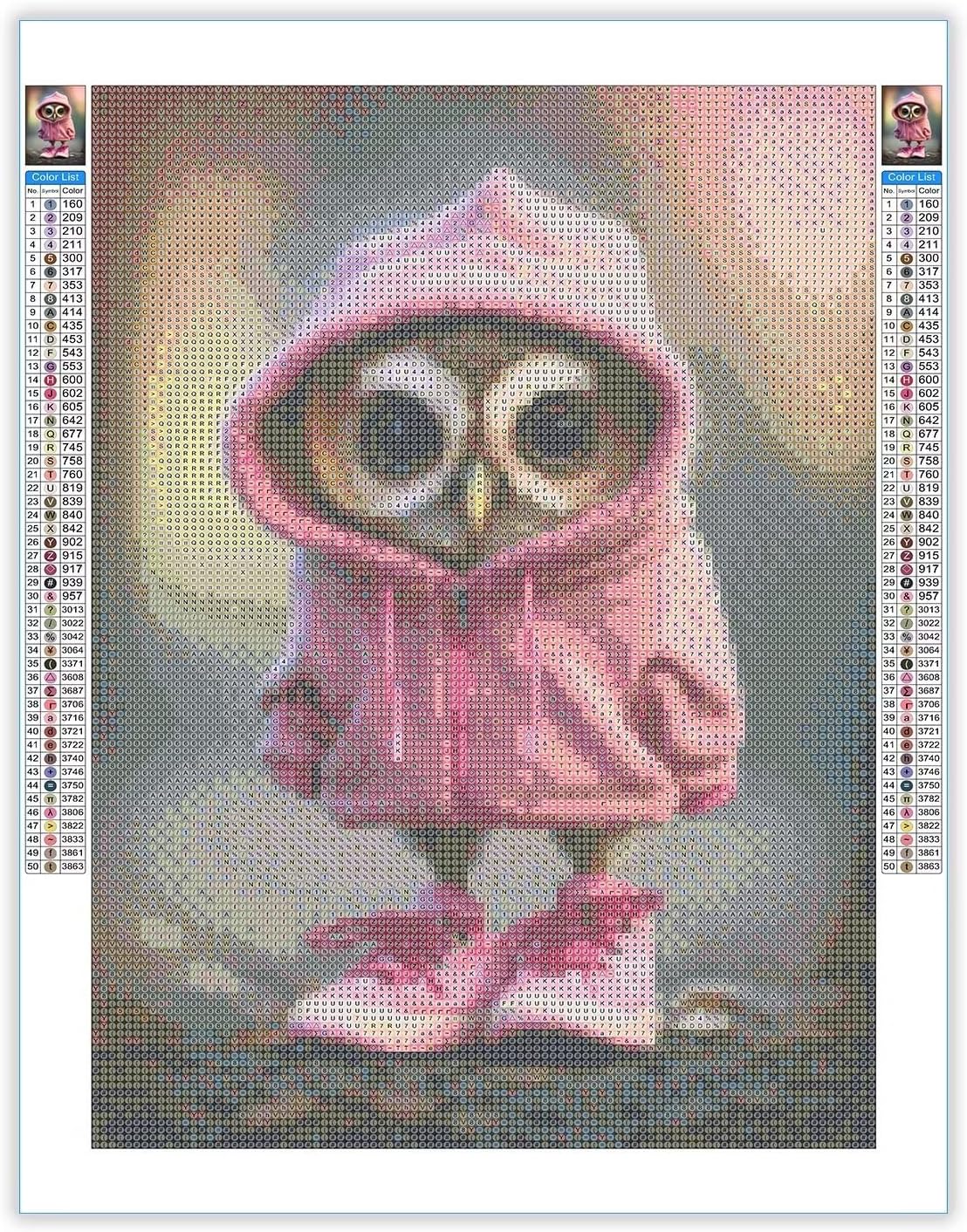 CoHraeu OWL – Kits de pintura de diamantes para adultos, kit de arte de diamante 5D de búho, pintura de diamante de taladro completo, arte y