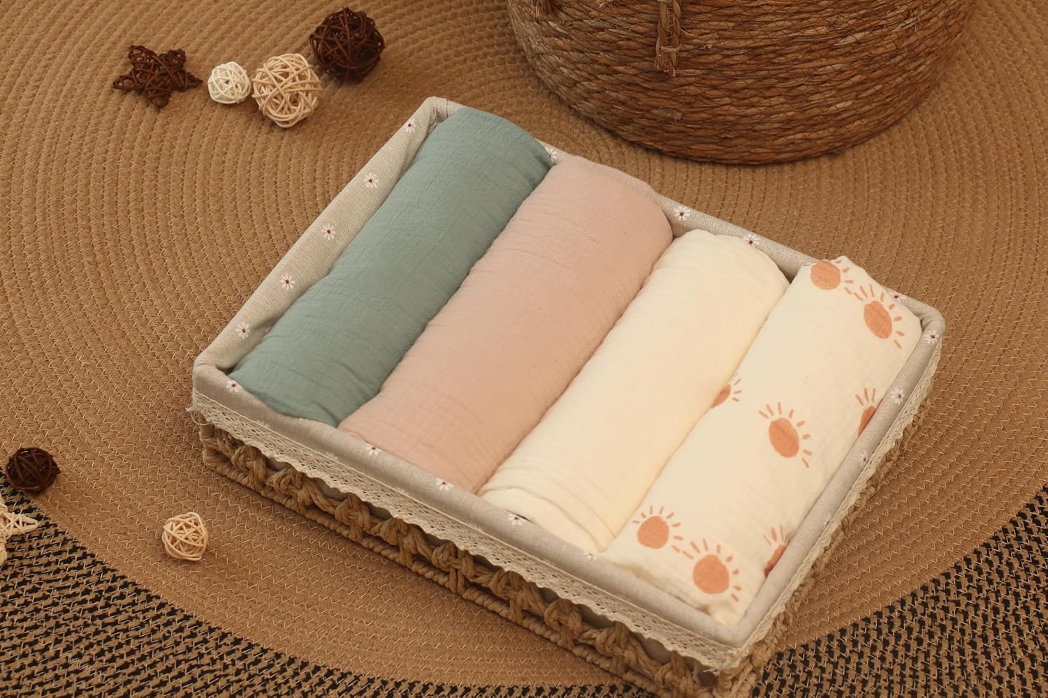 Manta de felpa suave de Minky para niños y niñas, unisex, con parte delantera de muselina de algodón y respaldo de forro polar punteado, mantas para