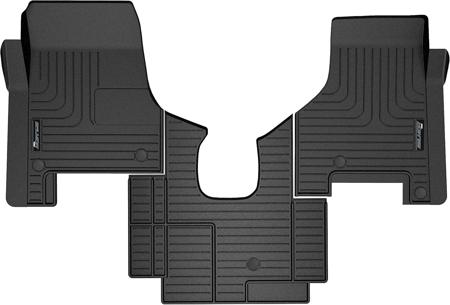 Belmor by Husky Floor Liners se adapta a Freightliner Cascadia 113125 2008-2020 con transmisión manual (BFM1001M-1), negro