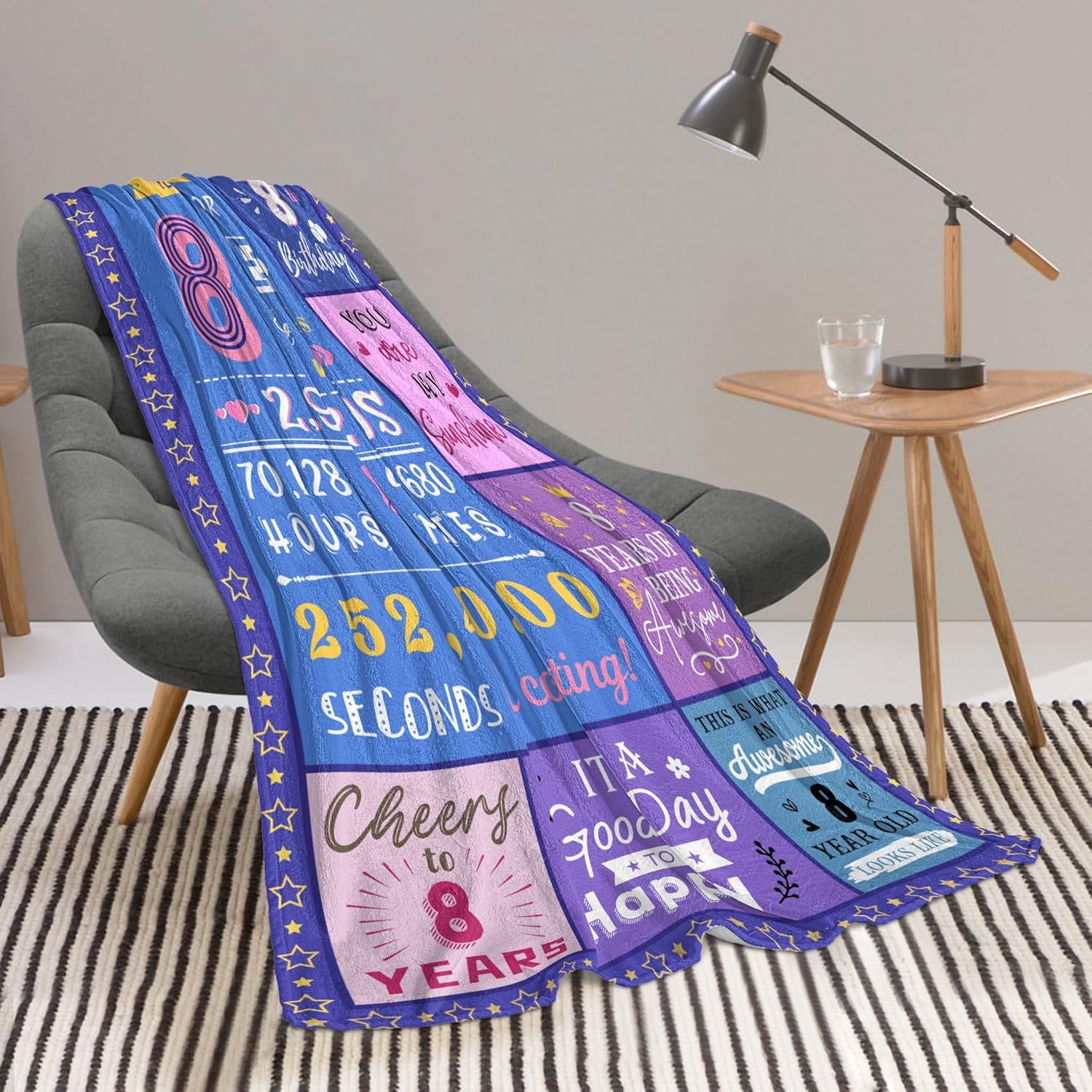 Paihvcn Regalo de cumpleaños para niña de 8 años, decoraciones de cumpleaños 8 para niñas, regalos de cumpleaños para niñas de 8 años, regalo de