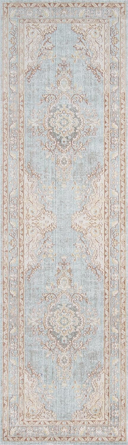Momeni Rugs Isabella – Alfombra tradicional de tejido plano, 4 x 6 pies, color azul