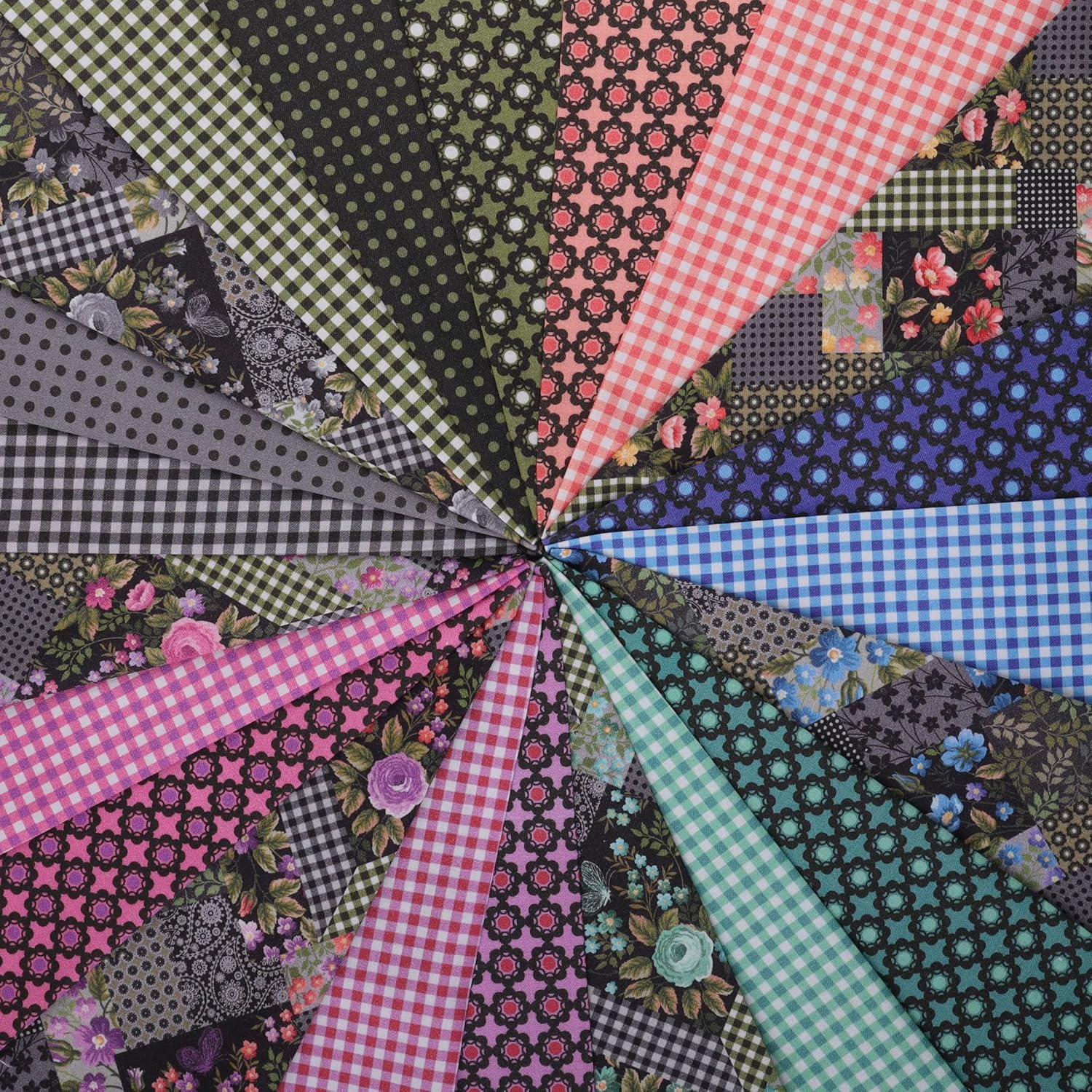 Mook Fabrics Algodón Gingham, Verde