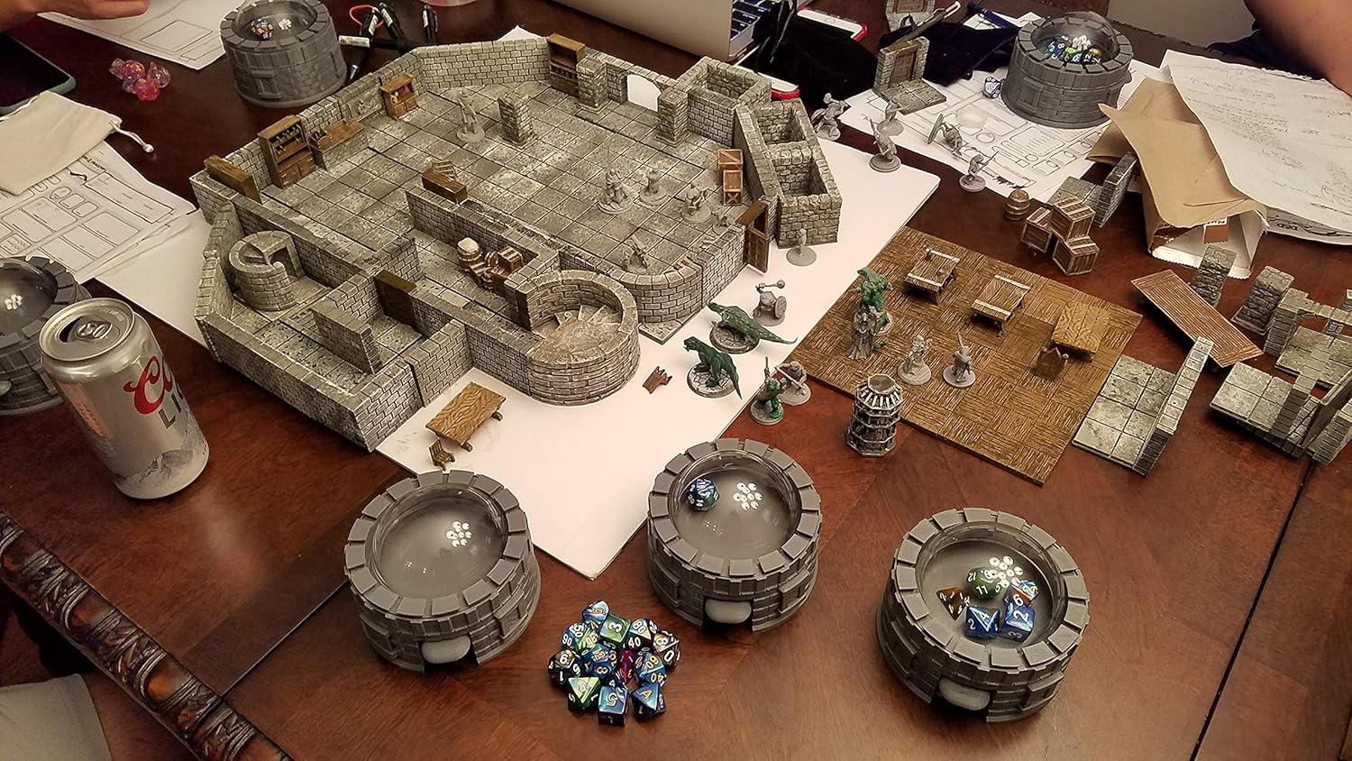 MunnyGrubbers - Castle Dice Popper V2 para TTRPG y juegos de mesa - Juego de dados D20 aleatorio de 7 piezas D20 incluido - Rodillo de dados - Torre - Imagen 9