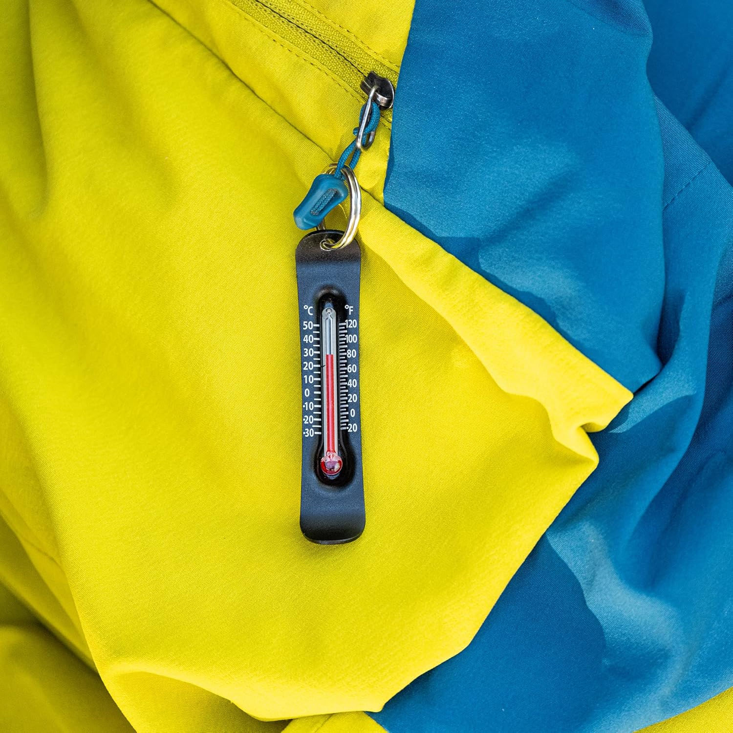 Sun Company Brrr-ometer – Termómetro con cremallera para deportes de nieve para chaqueta, parka o mochila  Mini termómetro llavero de esquí y